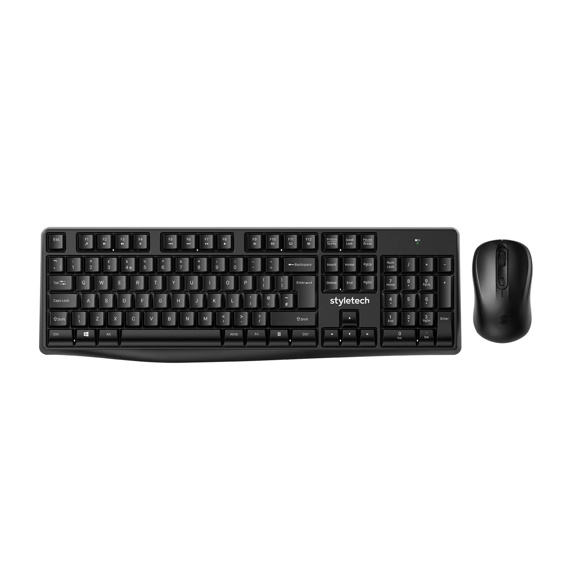 Noir - Styletech - Wireless Keyboard and Mouse - Black - 1