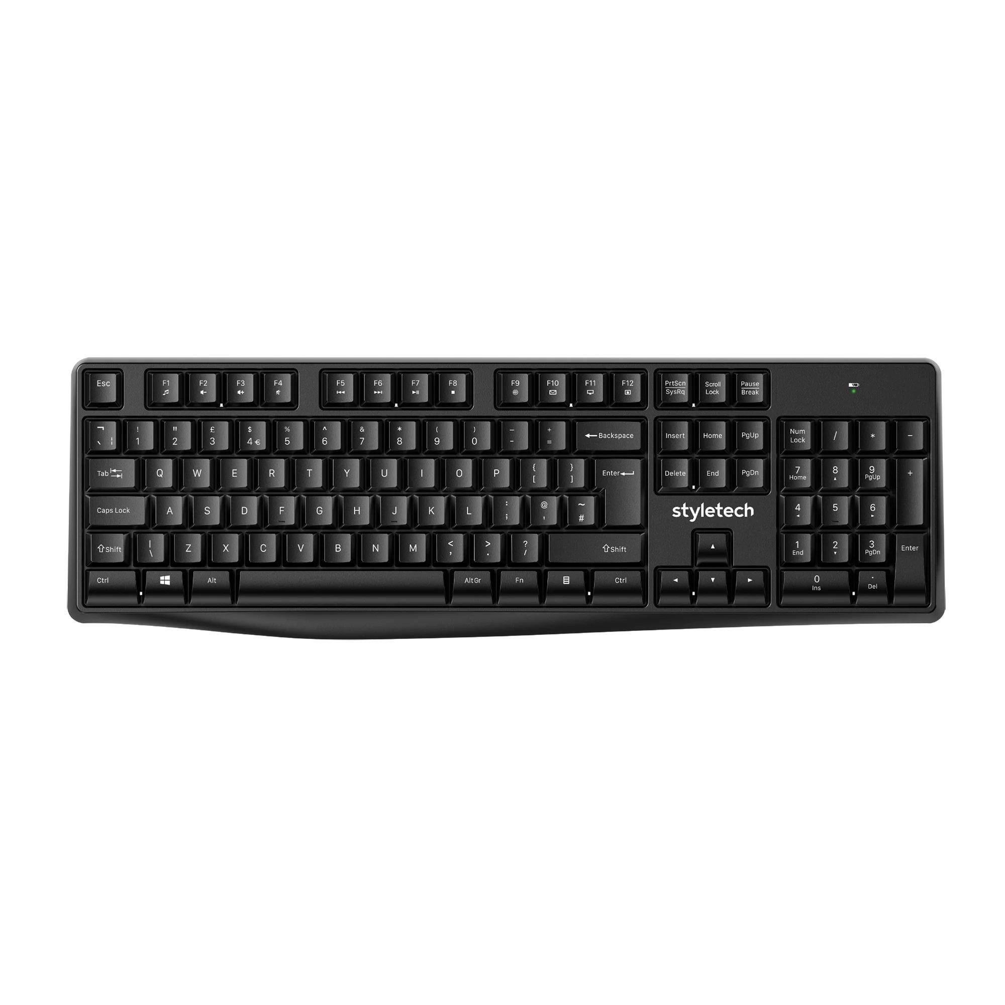 Noir - Styletech - Wireless Keyboard and Mouse - Black - 5