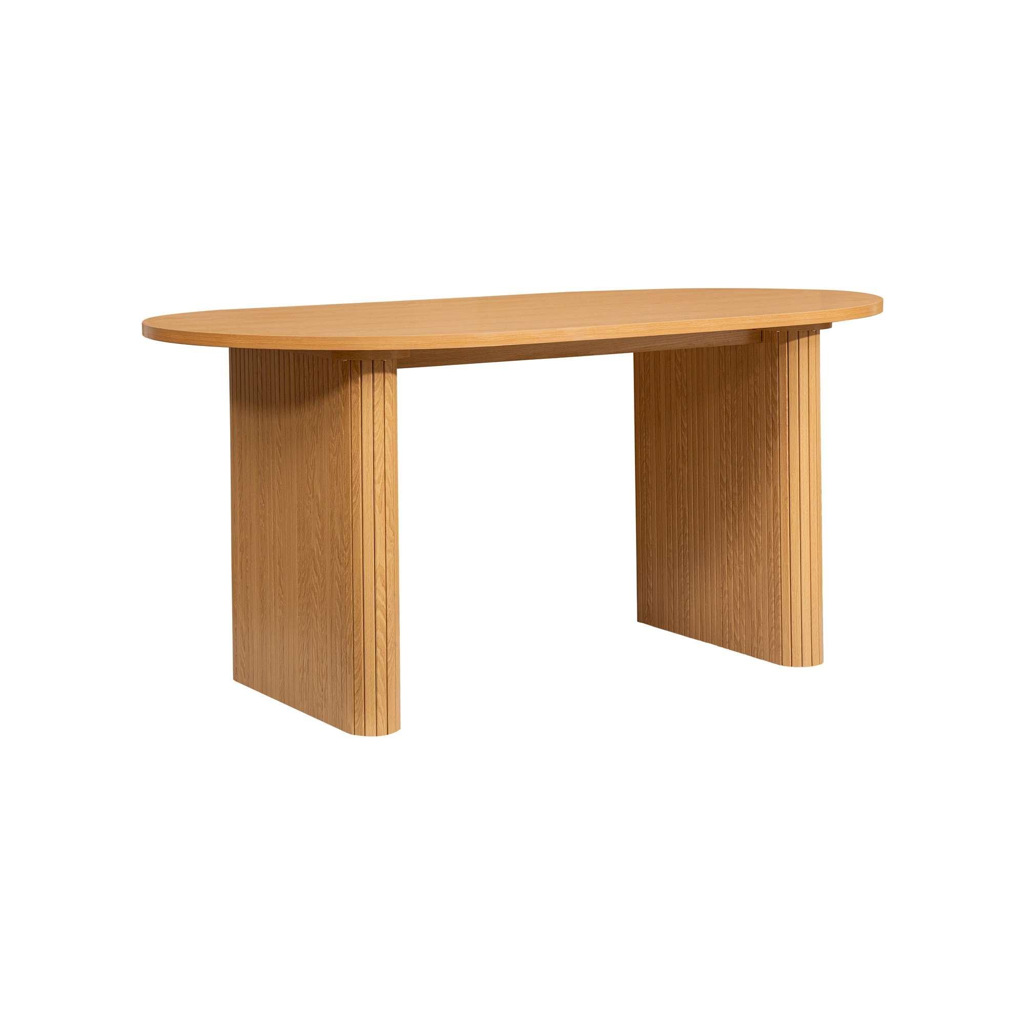 Brown - Birlea - Axel Oval Fluted Dining Table With 2 Benches - 5