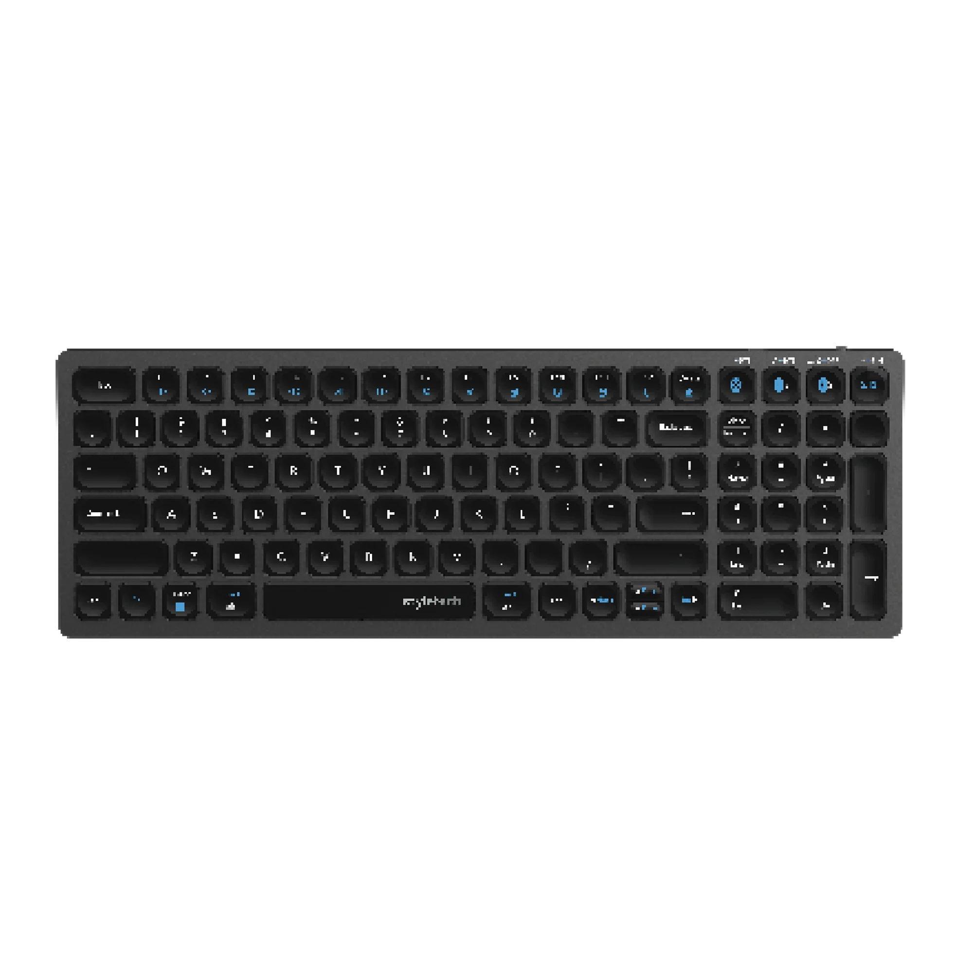 Black - Styletech - Silent Multi-Mode Bluetooth Wireless Mouse and Keyboard Bundle for PC & Mac - Black - 5