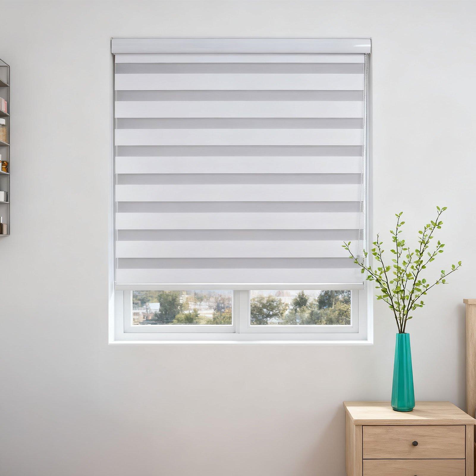 White - LIFE IDEAS - Zebra Roller Shades Blinds - 15