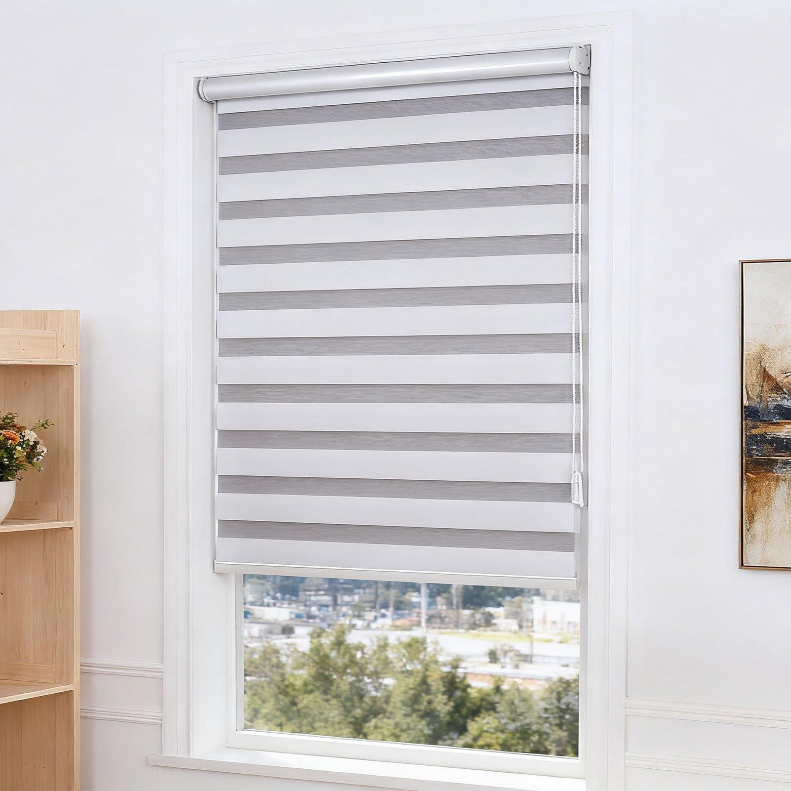 White - LIFE IDEAS - Zebra Roller Shades Blinds - 16