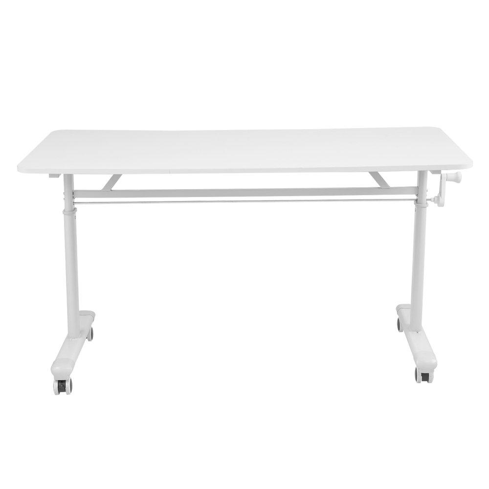 White - Kabinet UK - Height-Adjustable Computer Desk with Wheels - 5