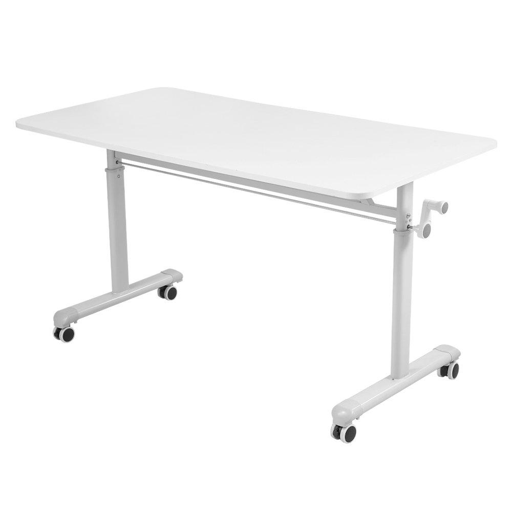 White - Kabinet UK - Height-Adjustable Computer Desk with Wheels - 6