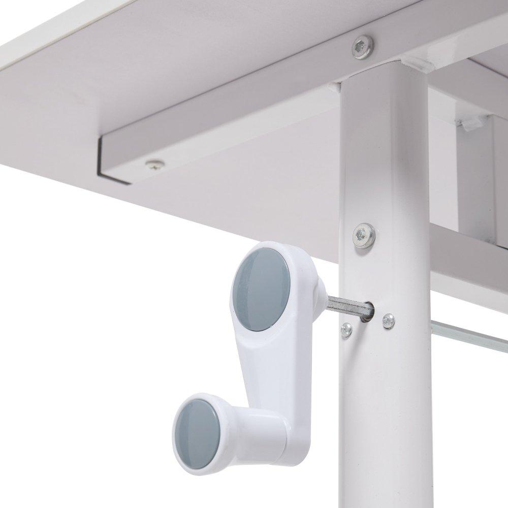 White - Kabinet UK - Height-Adjustable Computer Desk with Wheels - 9