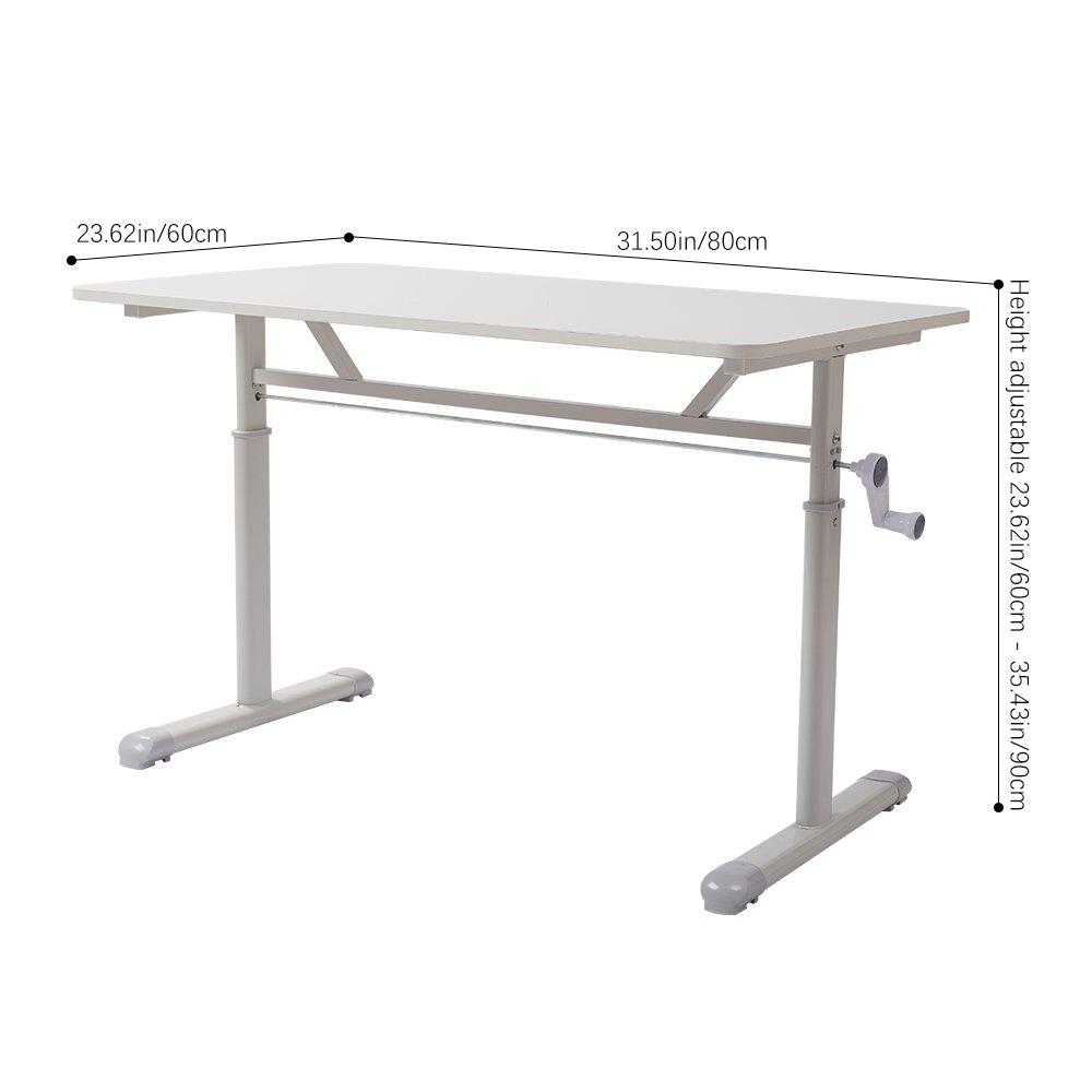 White - Kabinet UK - Manual Height-Adjustable Office Desk - 9