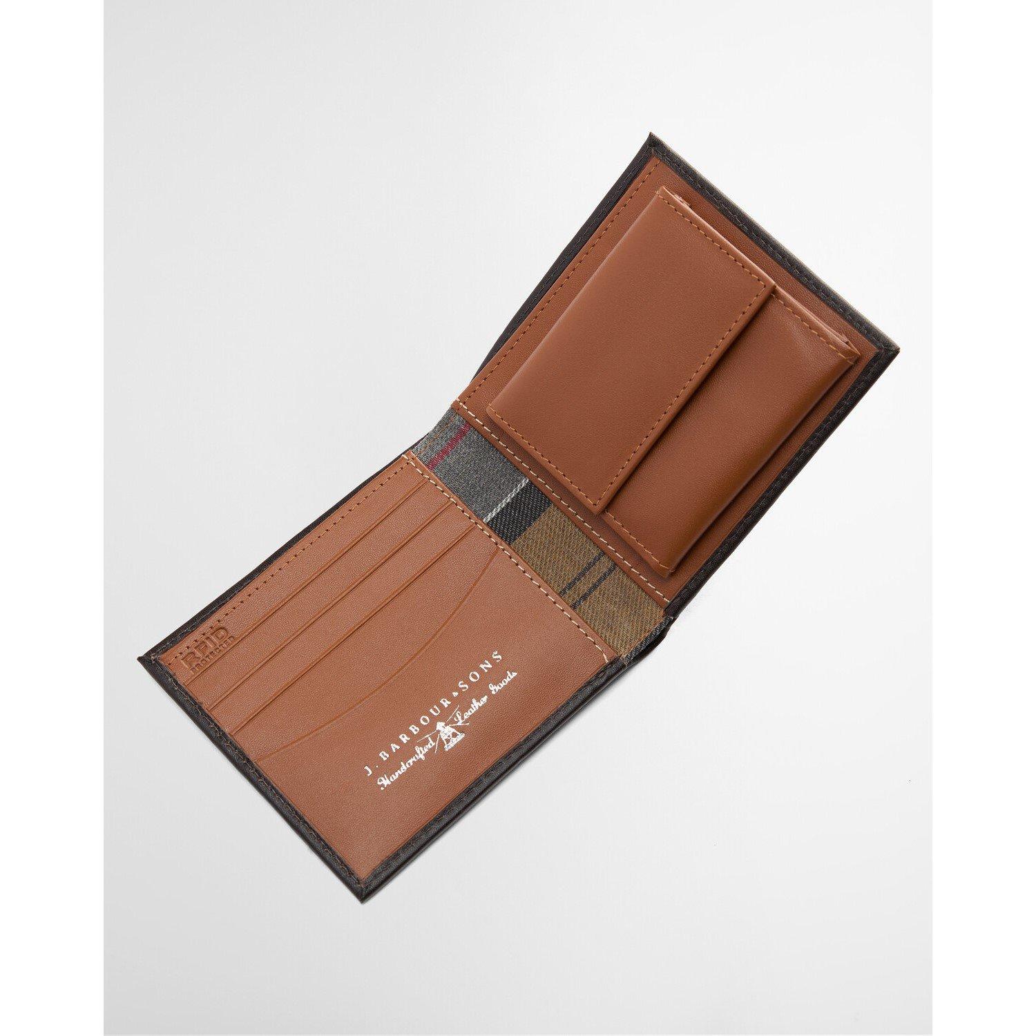 Brown/Tan - Barbour - Men's Elvington Leather Billfold Wallet - 5