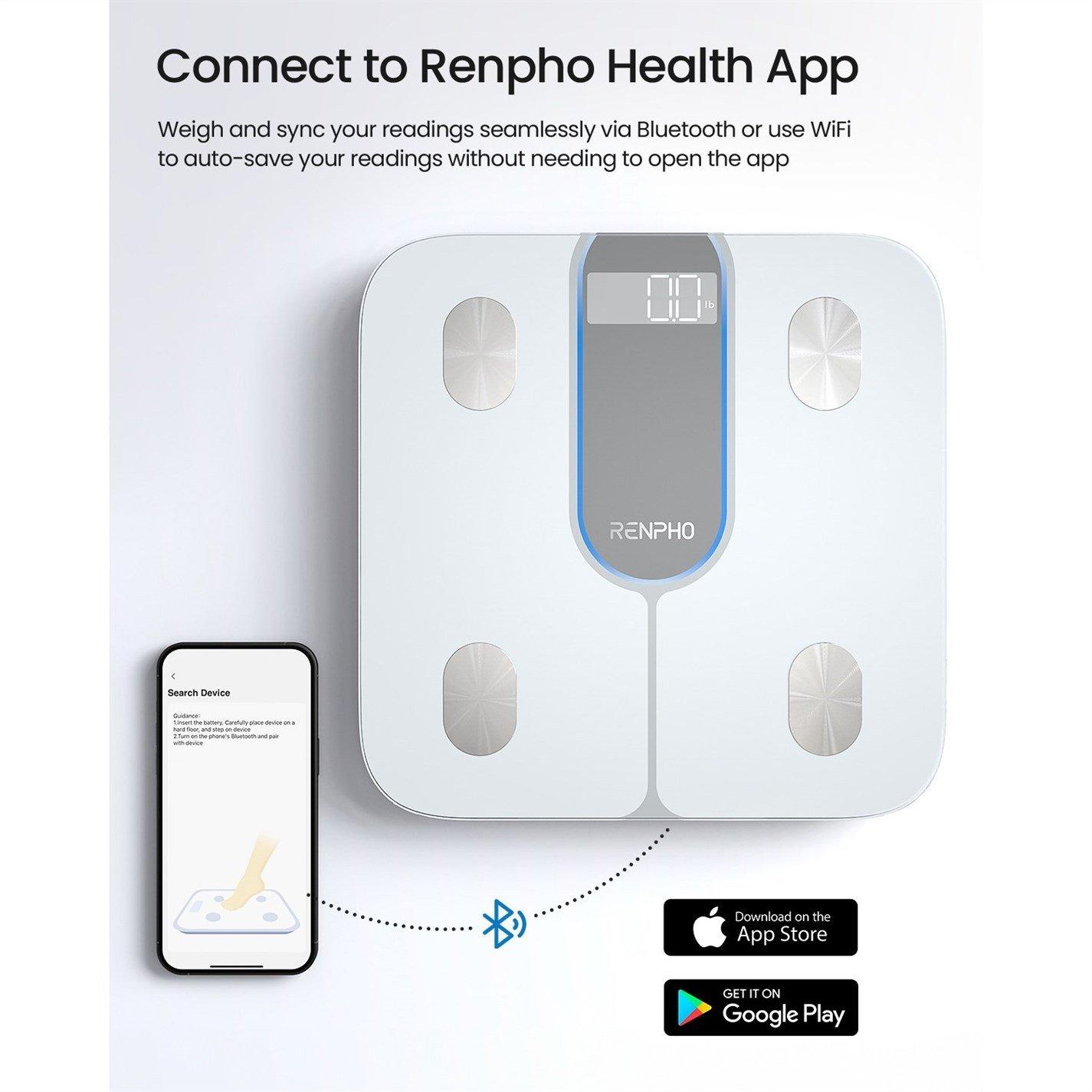 White - Ren - RENPHO Elis 1C Smart Body Scales - 3