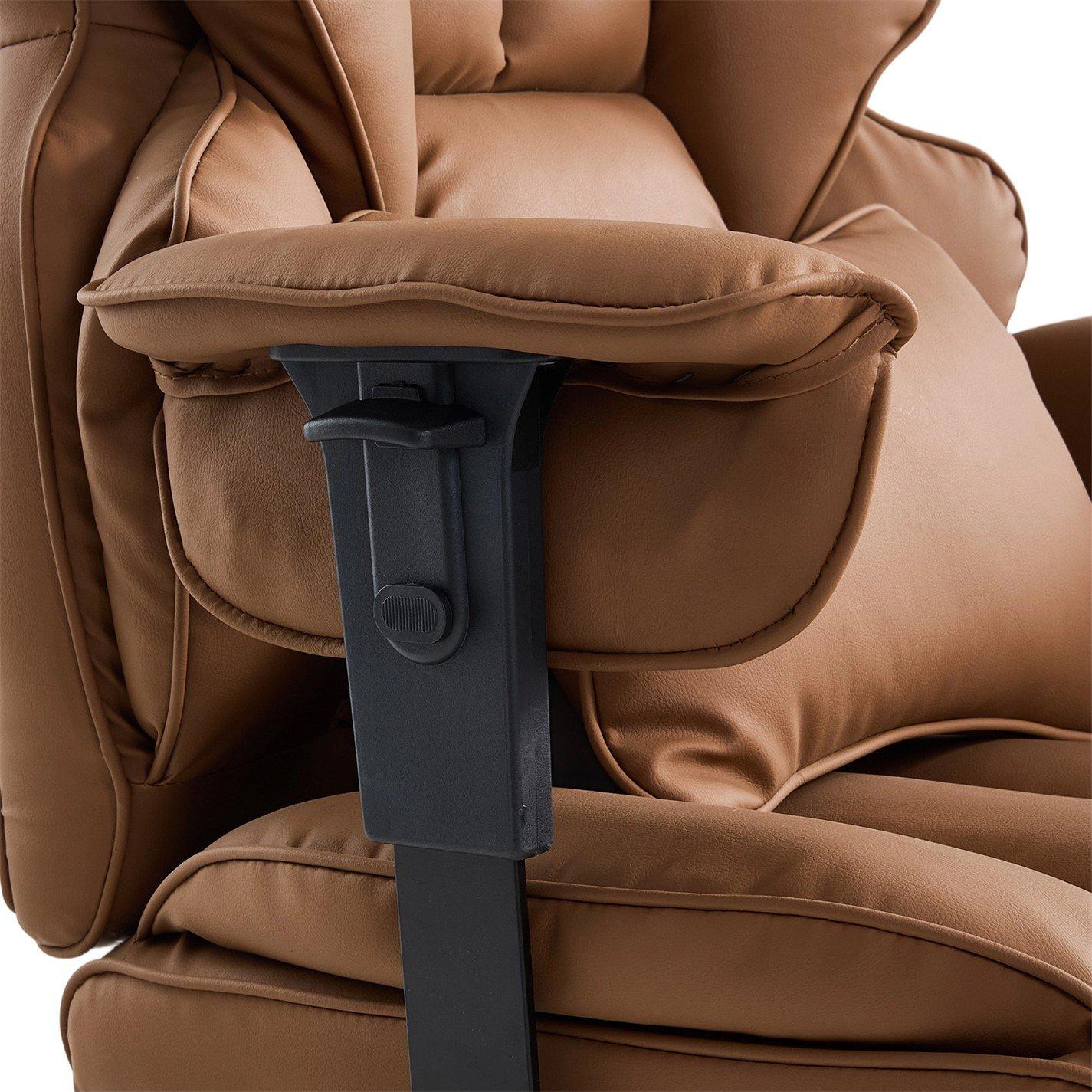 Brown - Kabinet UK - High Back Office Chair with Footrest - 7