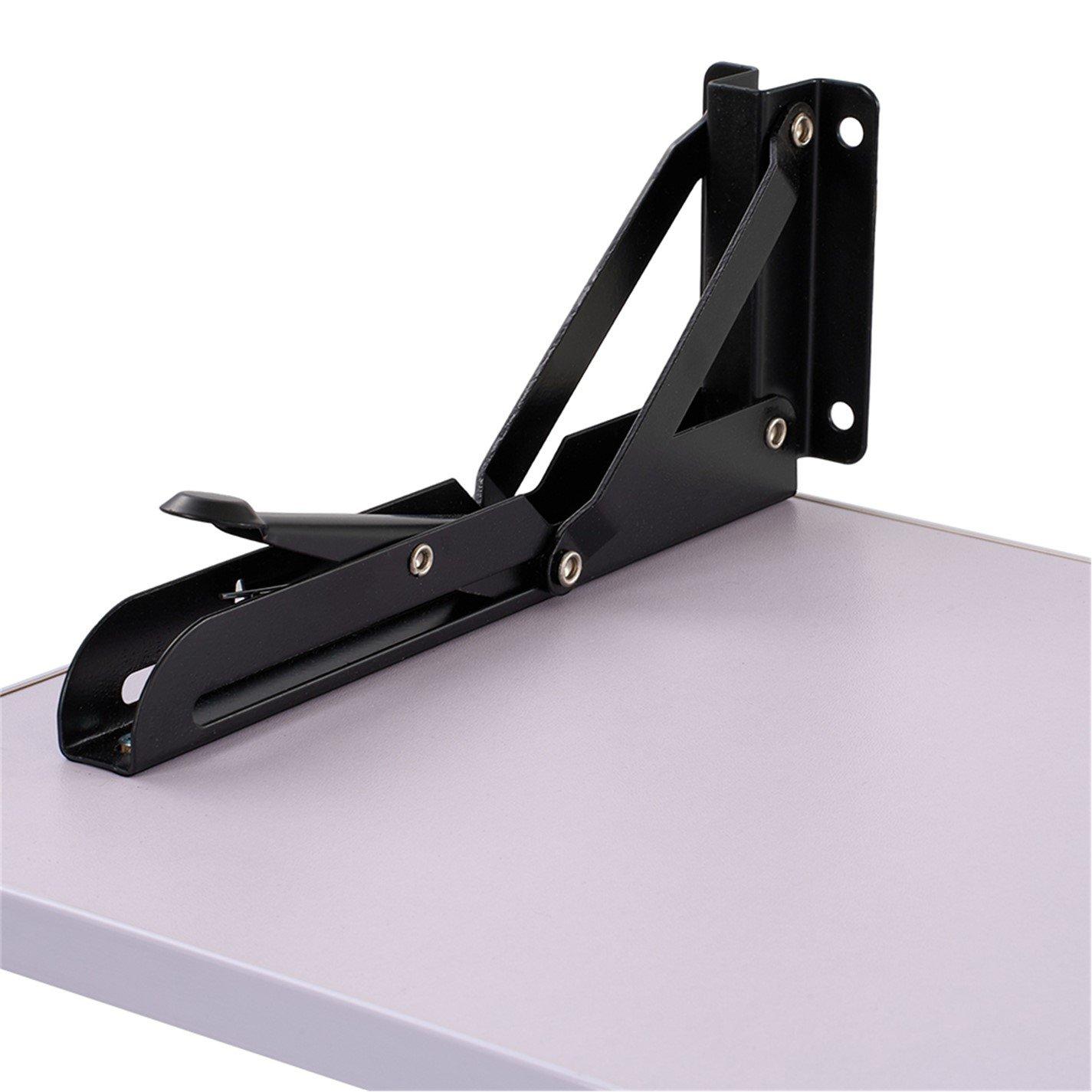 White - Kabinet UK - Wall-mounted Folding Table with Iron Brackets - 10