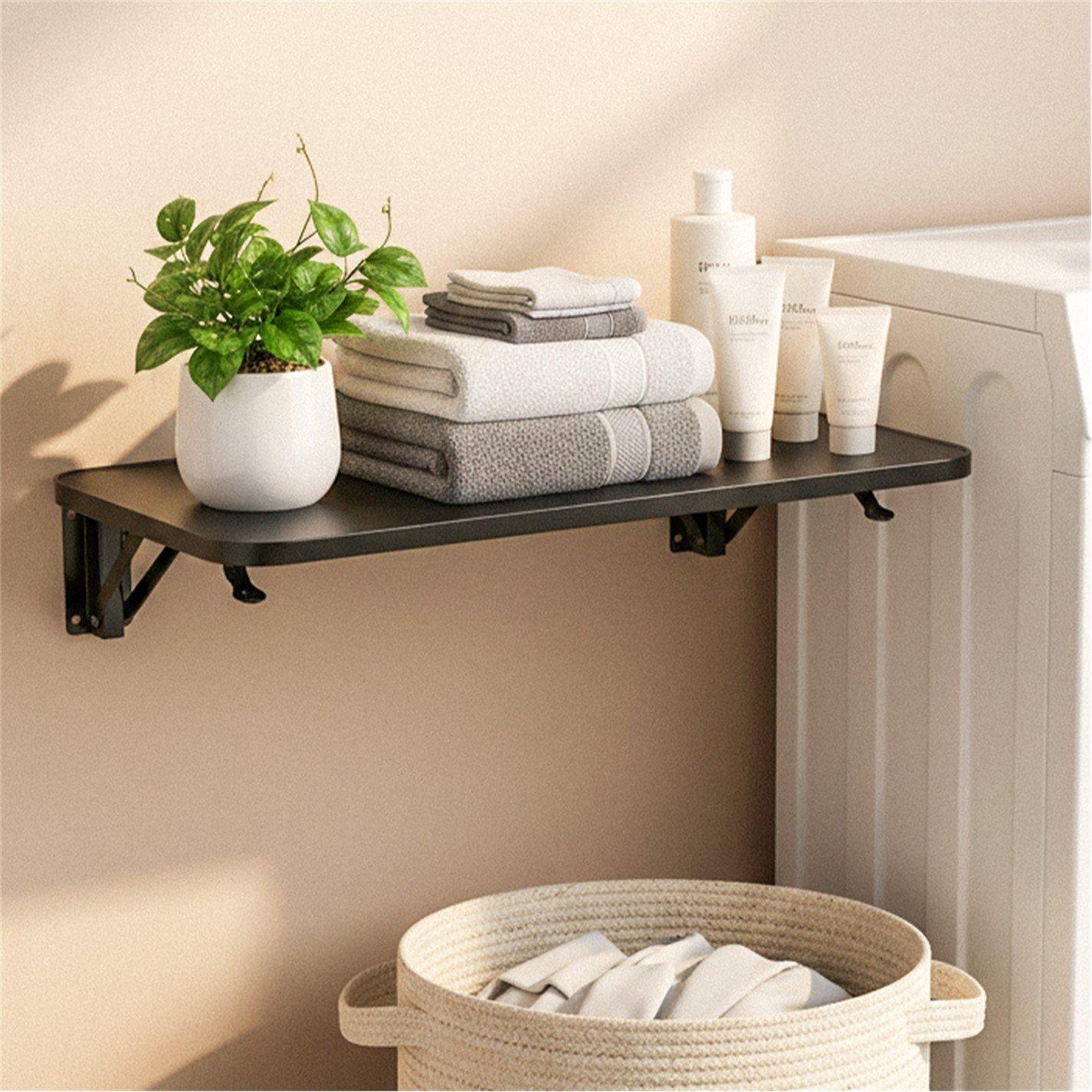 Black - Kabinet UK - Wall-mounted Folding Table with Iron Brackets - 2
