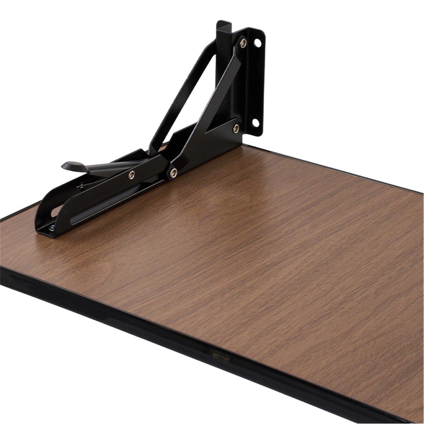 Black - Kabinet UK - Wall-mounted Folding Table with Iron Brackets - 9