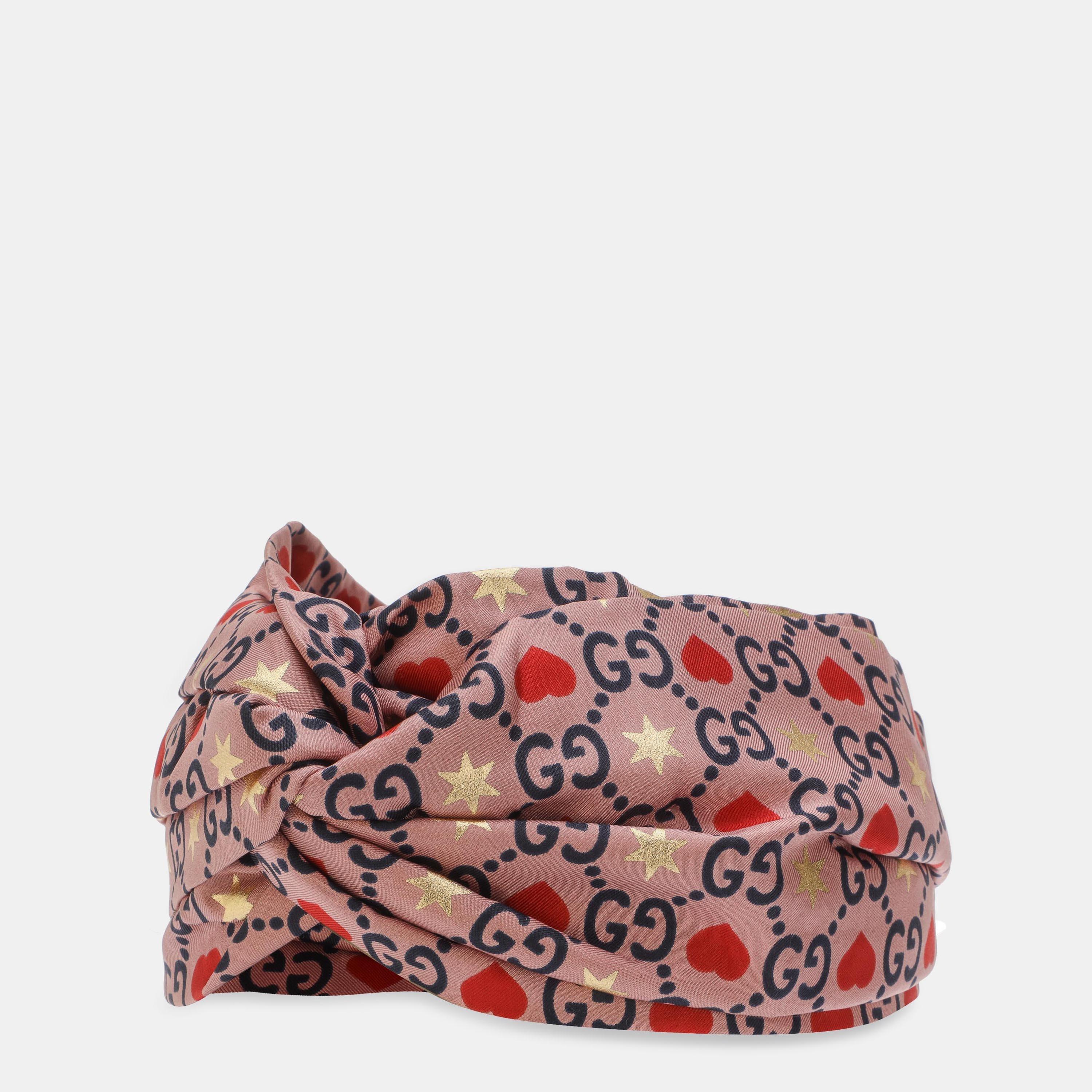 Pink/Blue - Gucci - Women's Silk Scarf - 1