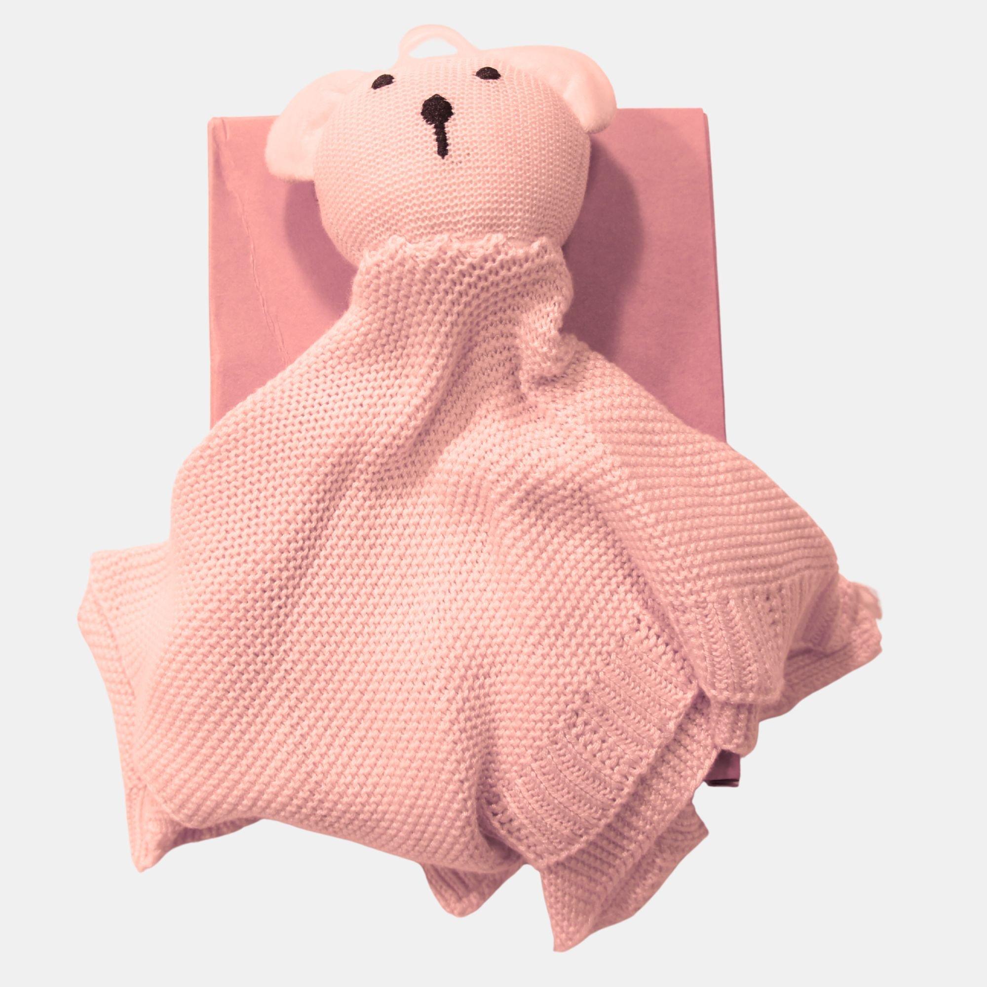 Roze - Cute and Co - & Co Baby Knitted Bamboo Comforter - Teddy - 4