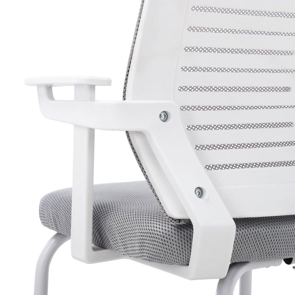 Grey/White - Kabinet UK - Comfortable Mesh Office Chair for Home & Office - 8