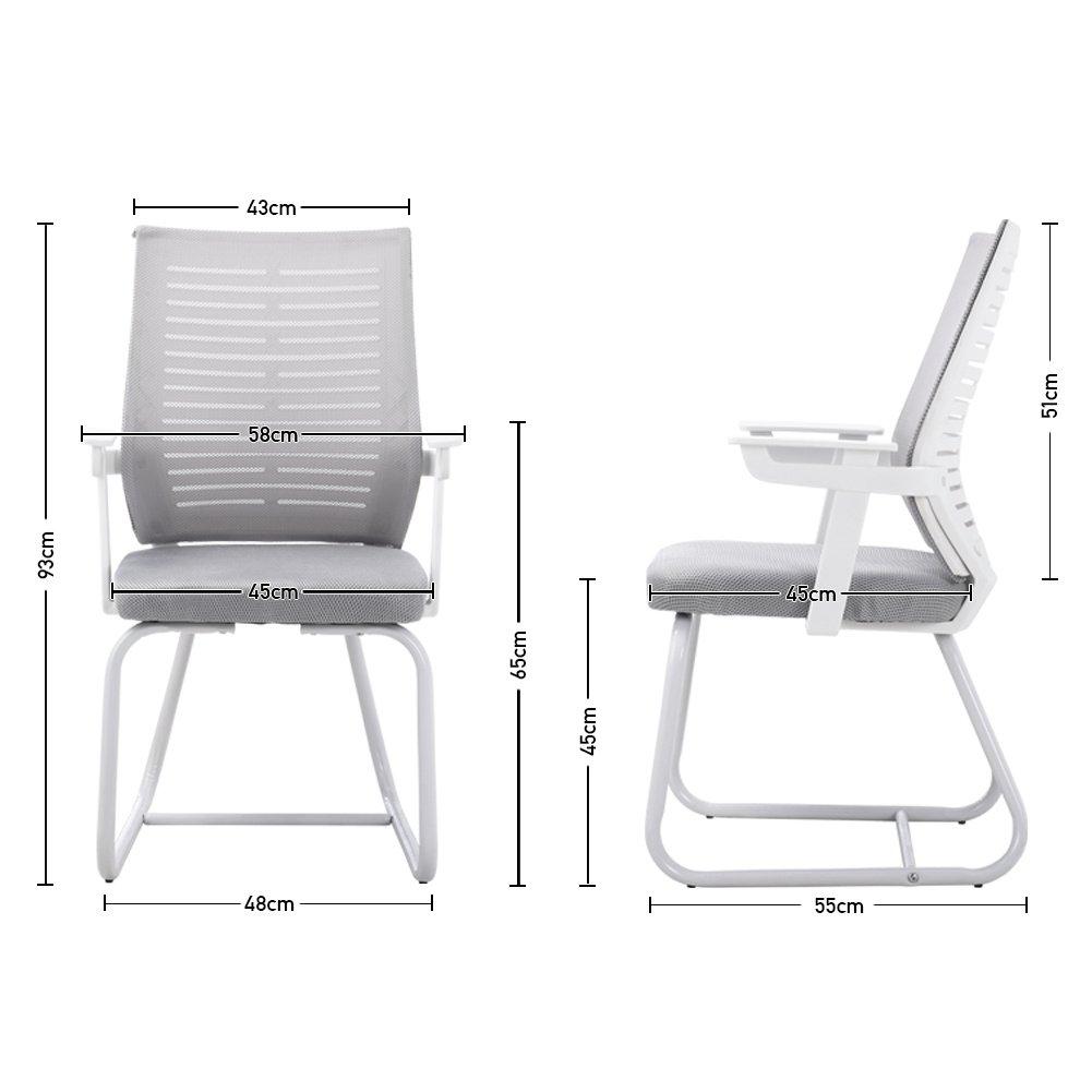 Grey/White - Kabinet UK - Comfortable Mesh Office Chair for Home & Office - 10