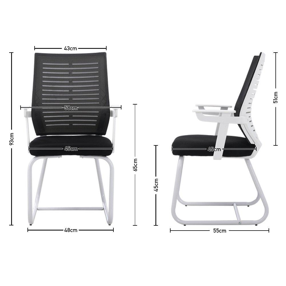 Black/White - Kabinet UK - Comfortable Mesh Office Chair for Home & Office - 10
