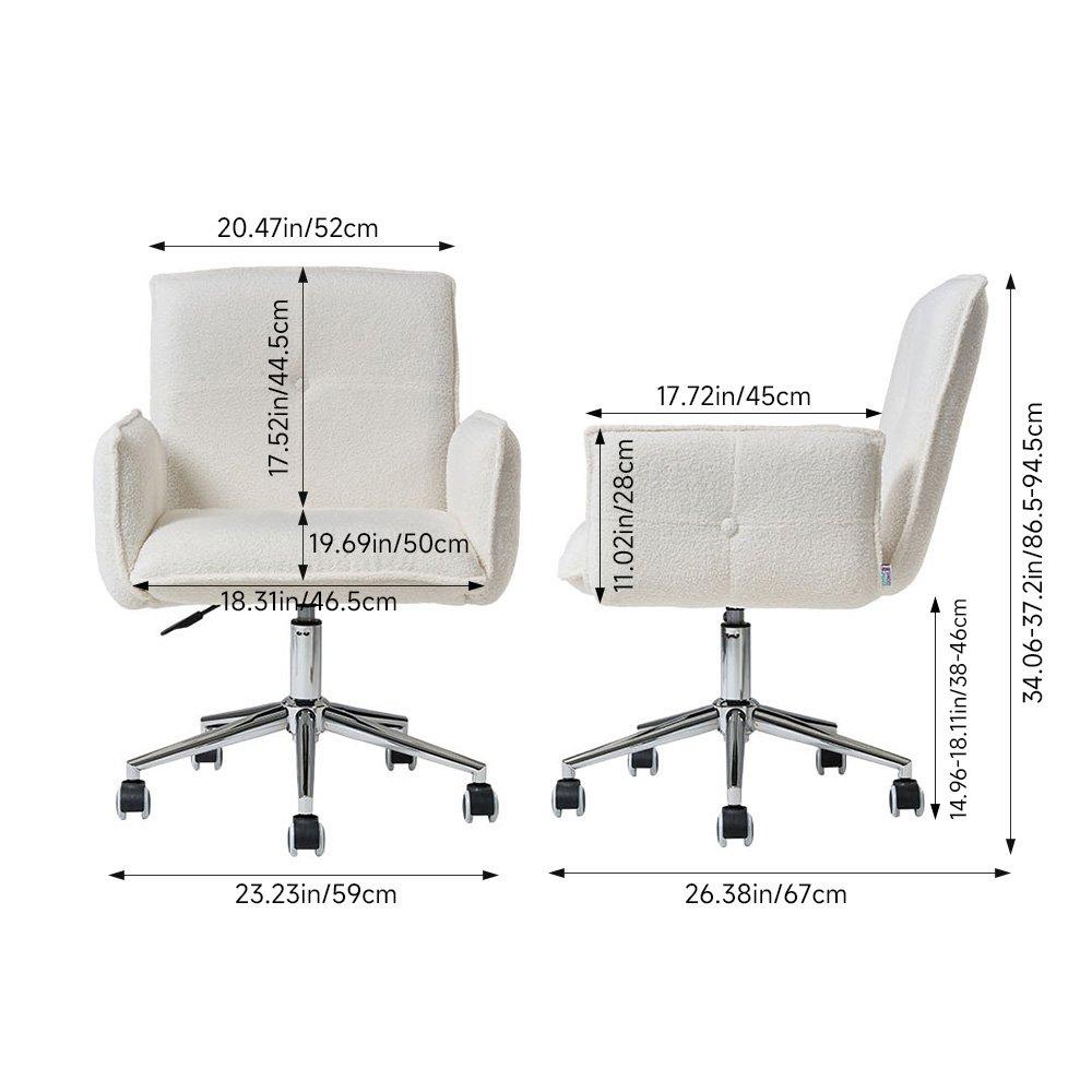 White - Kabinet UK - Swivel & Height Adjustable Office Chair - 7