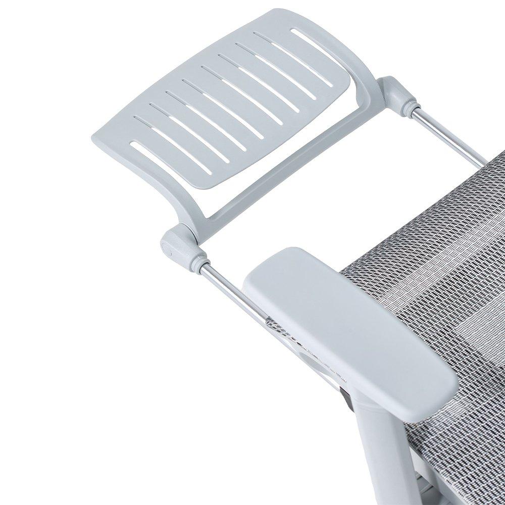 Grey - Kabinet UK - Swivel Office Chair with Footrest - 8