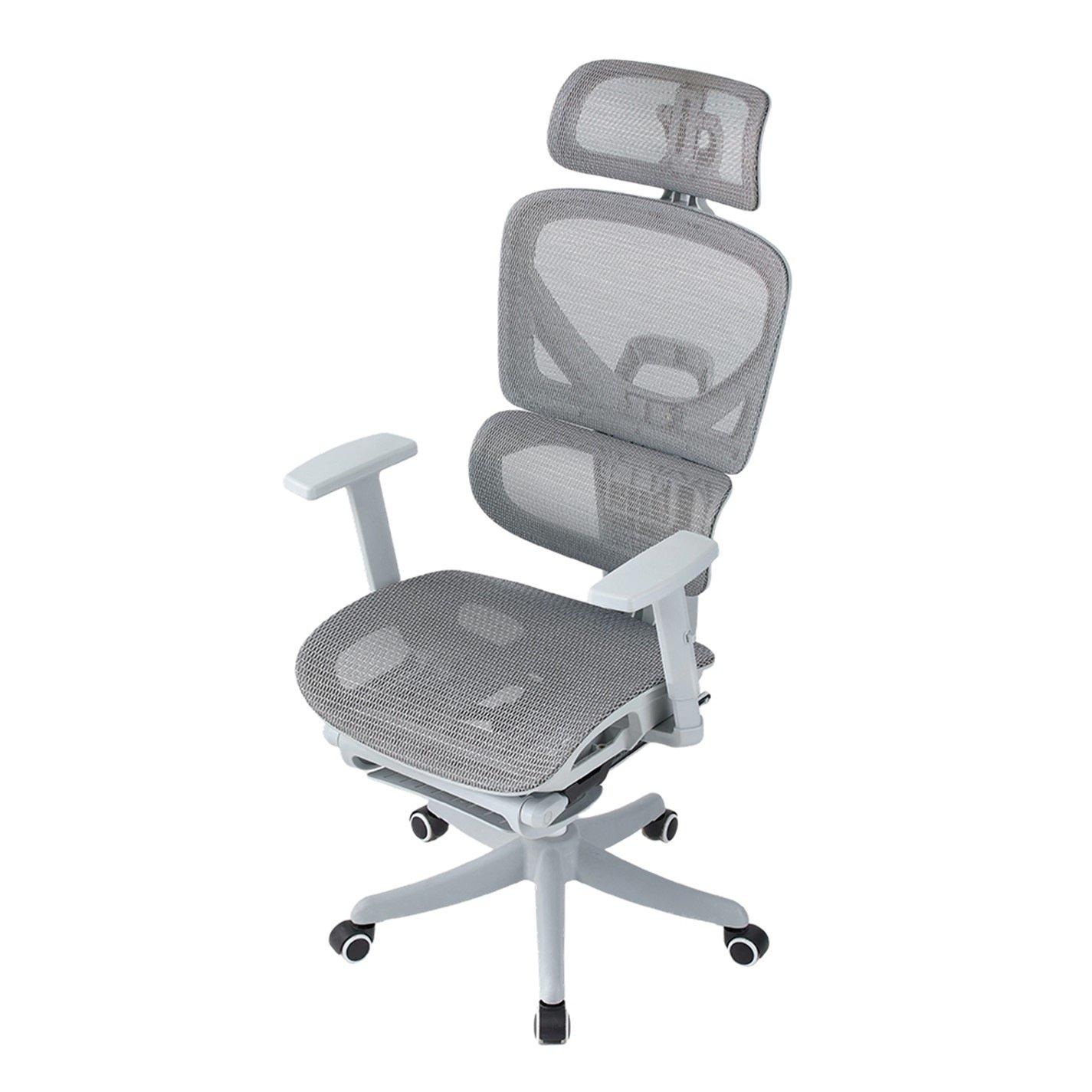 Grey - Kabinet UK - Swivel Office Chair with Adjustable Armrest - 3