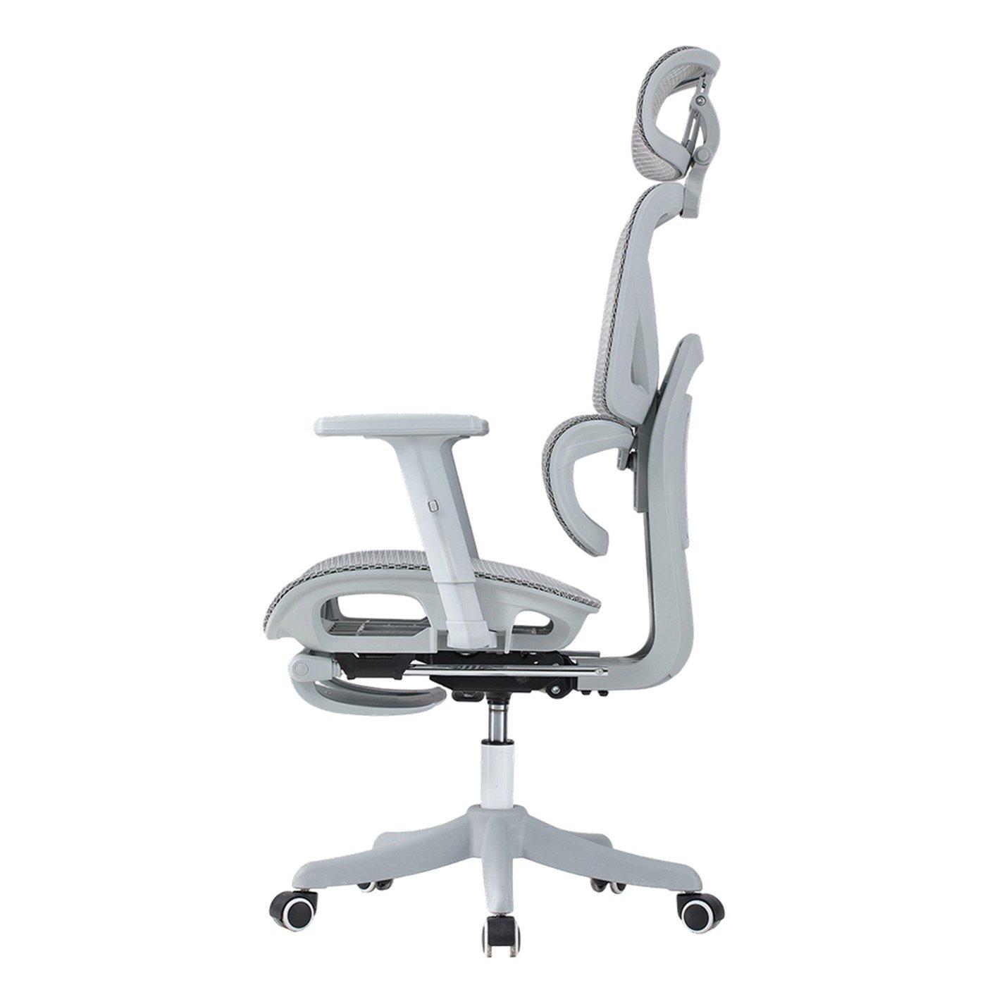 Grey - Kabinet UK - Swivel Office Chair with Adjustable Armrest - 4