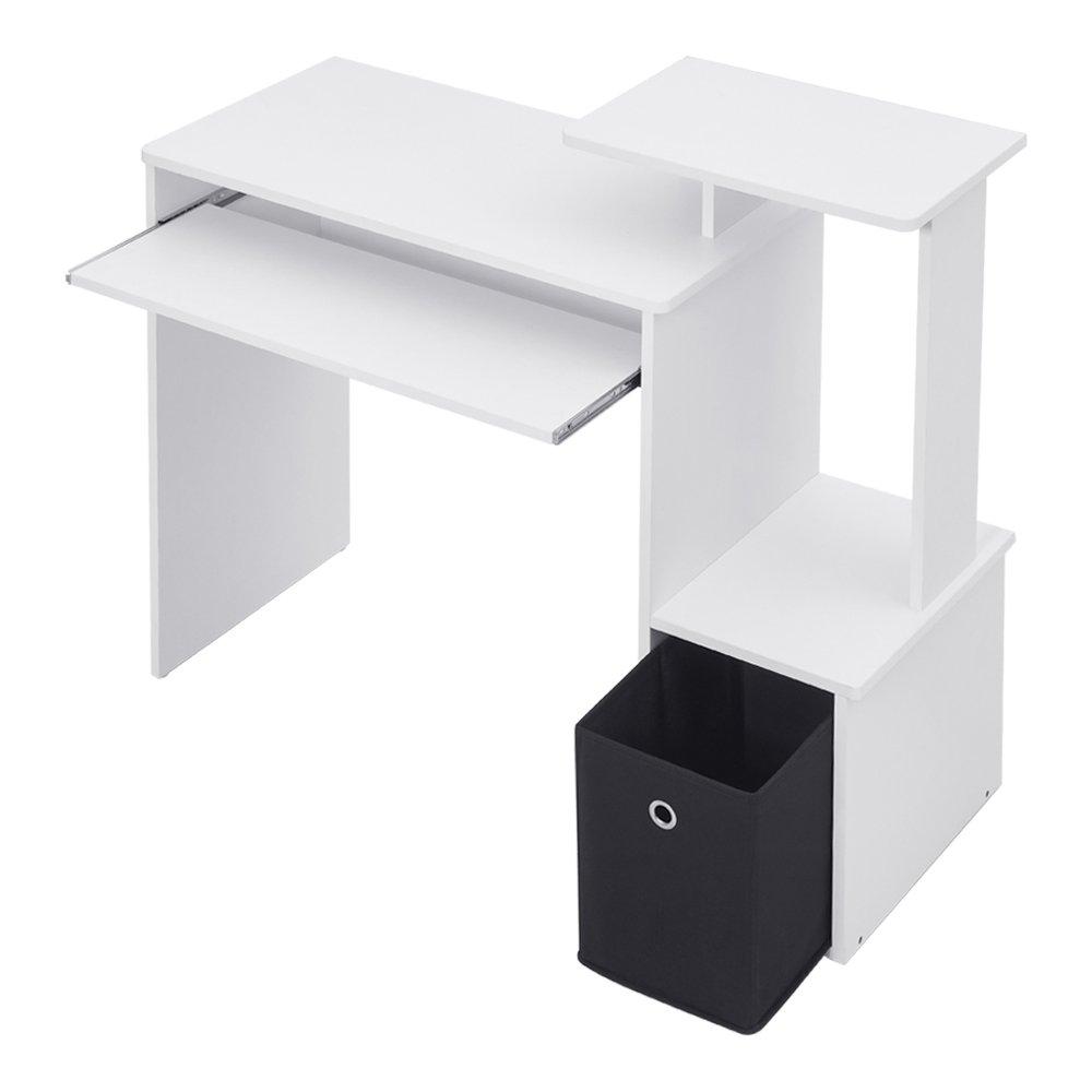 White - Kabinet UK - White Computer Desk with Storage - 5