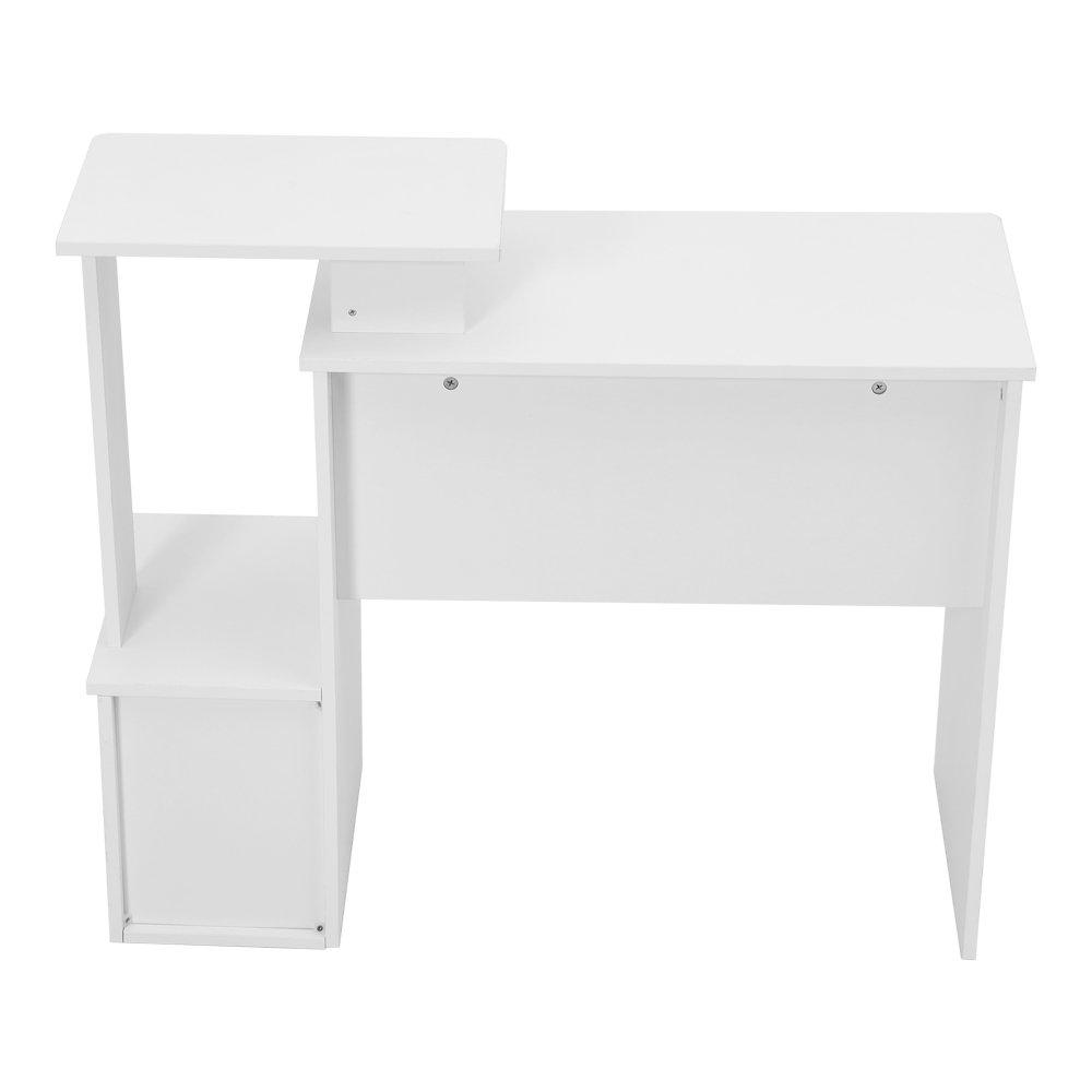 White - Kabinet UK - White Computer Desk with Storage - 6