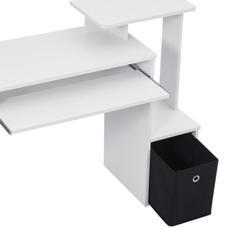 White - Kabinet UK - White Computer Desk with Storage - 8