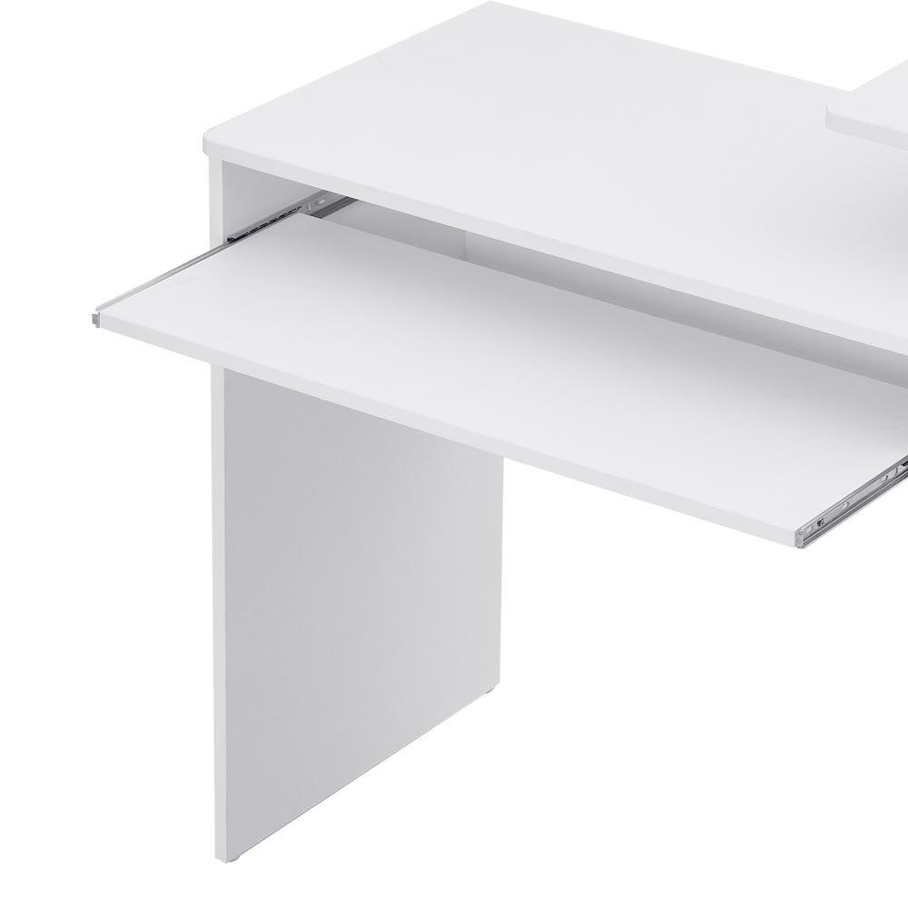 White - Kabinet UK - White Computer Desk with Storage - 9