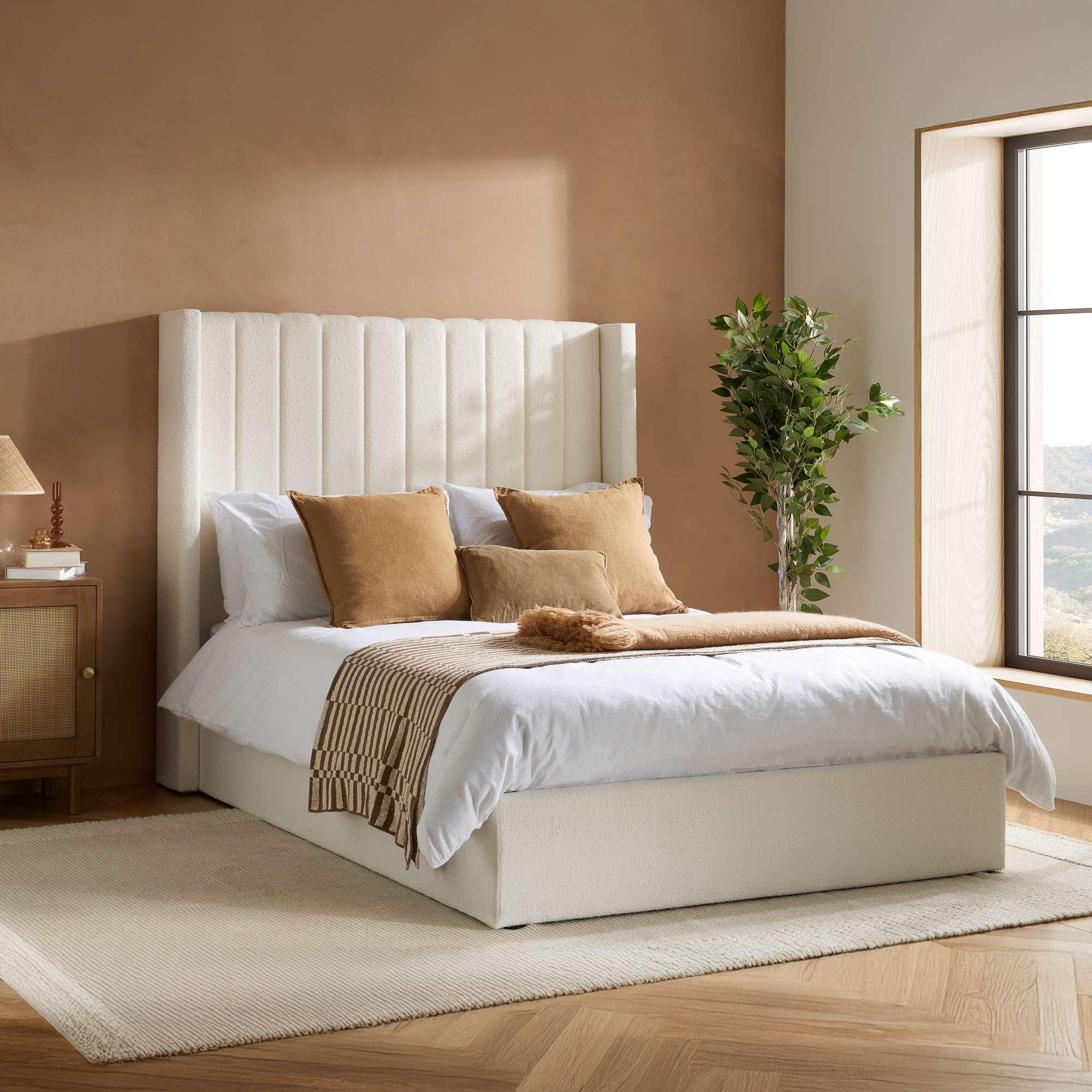 White - Birlea - Maisey Ottoman Bed Boucle - 1