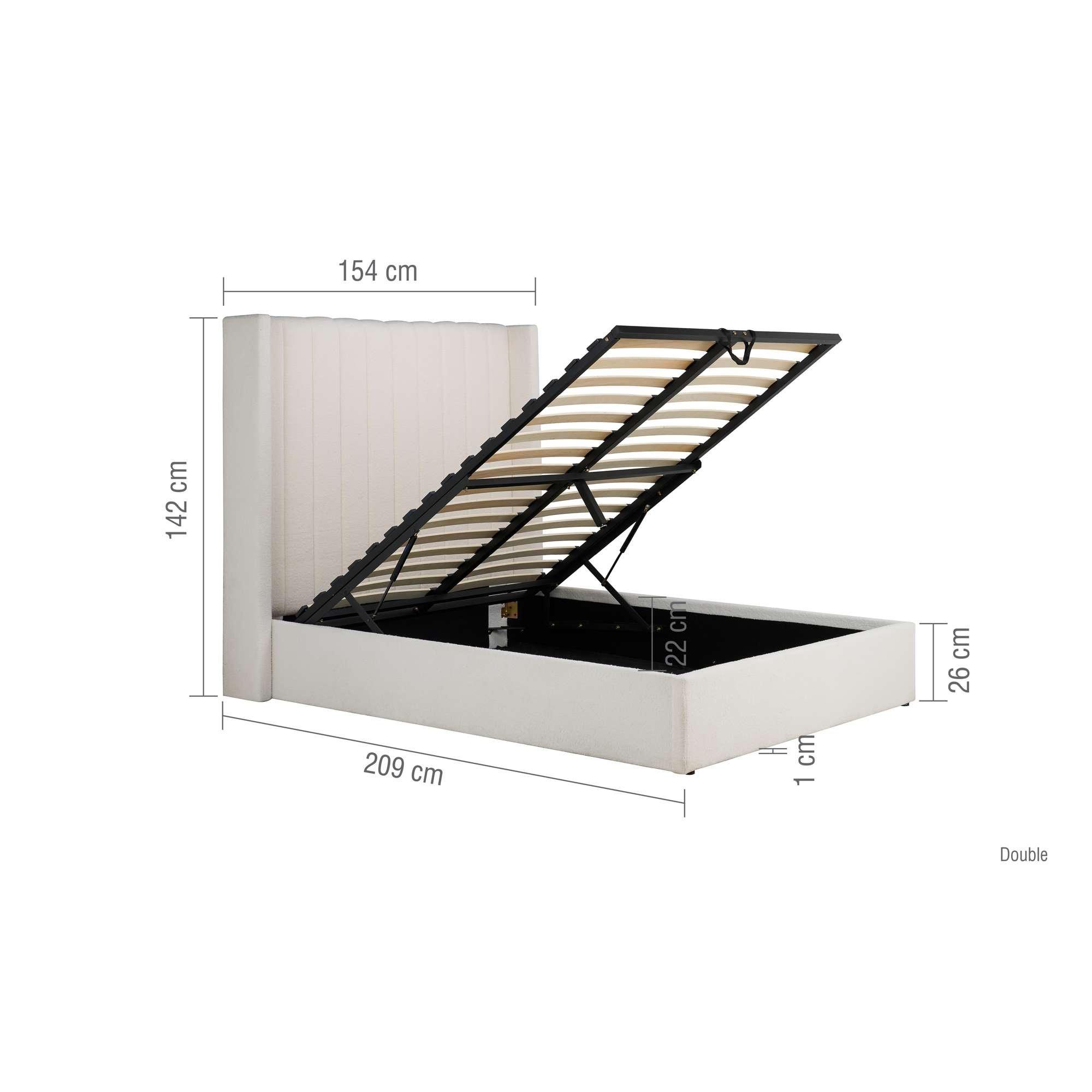 White - Birlea - Maisey Ottoman Bed White Boucle - 8