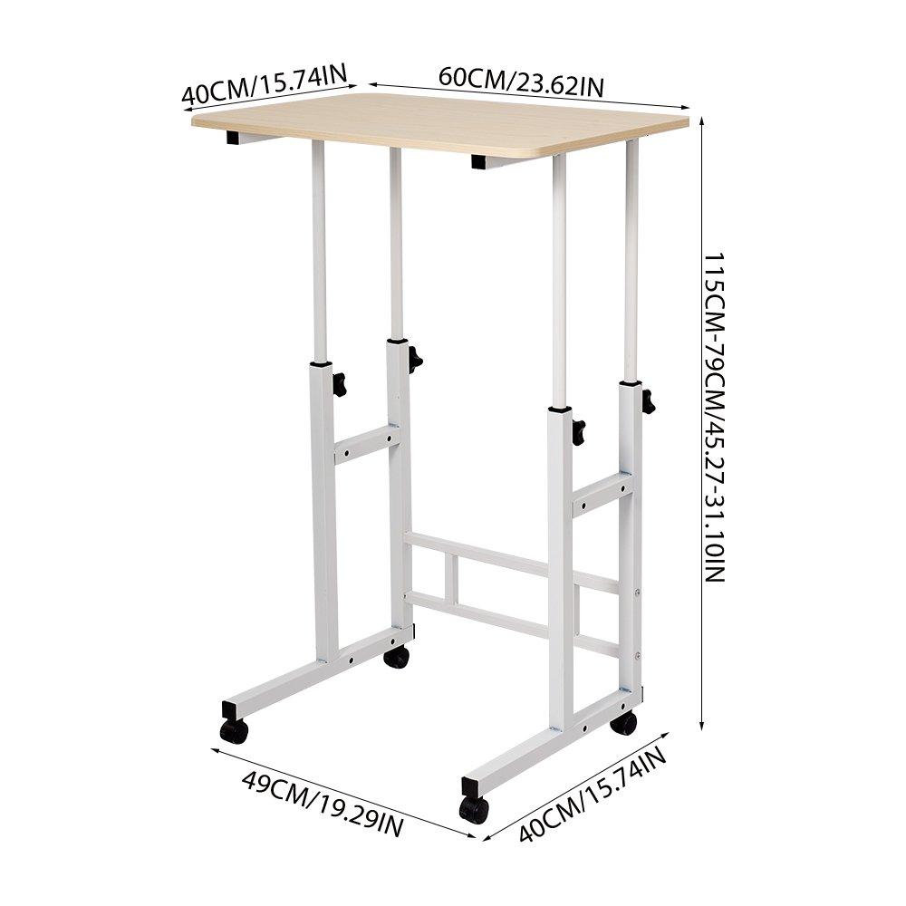 Light Brown - Kabinet UK - Adjustable Side Desk for Bed & Study - 6