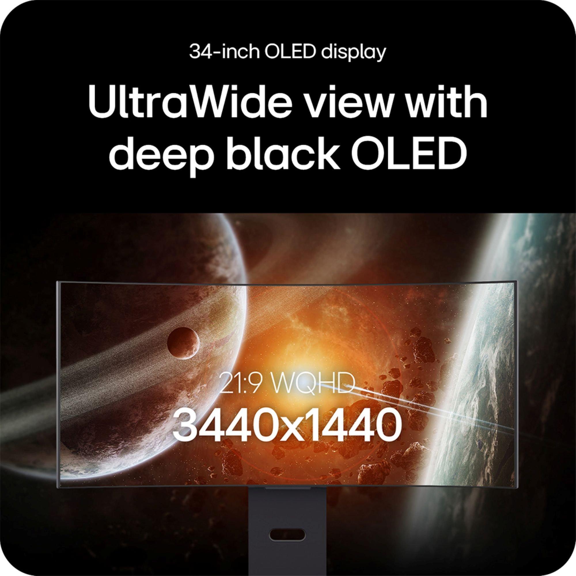 Black - LG - LG 34GX900A-B 34 Inch UltraGear WQHD OLED 240Hz USB-C Curved Gaming Monitor - 11