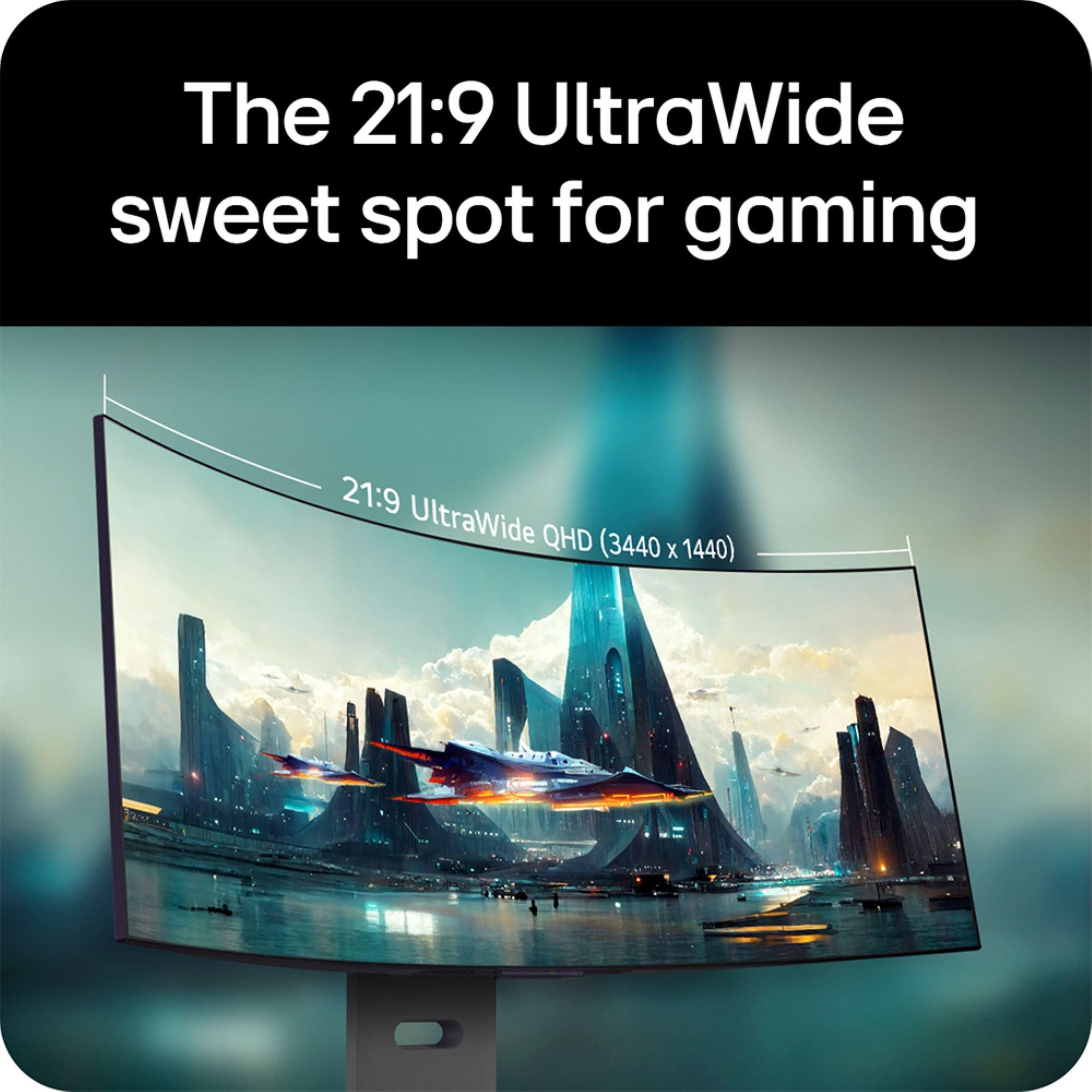 Black - LG - LG 34GX900A-B 34 Inch UltraGear WQHD OLED 240Hz USB-C Curved Gaming Monitor - 13