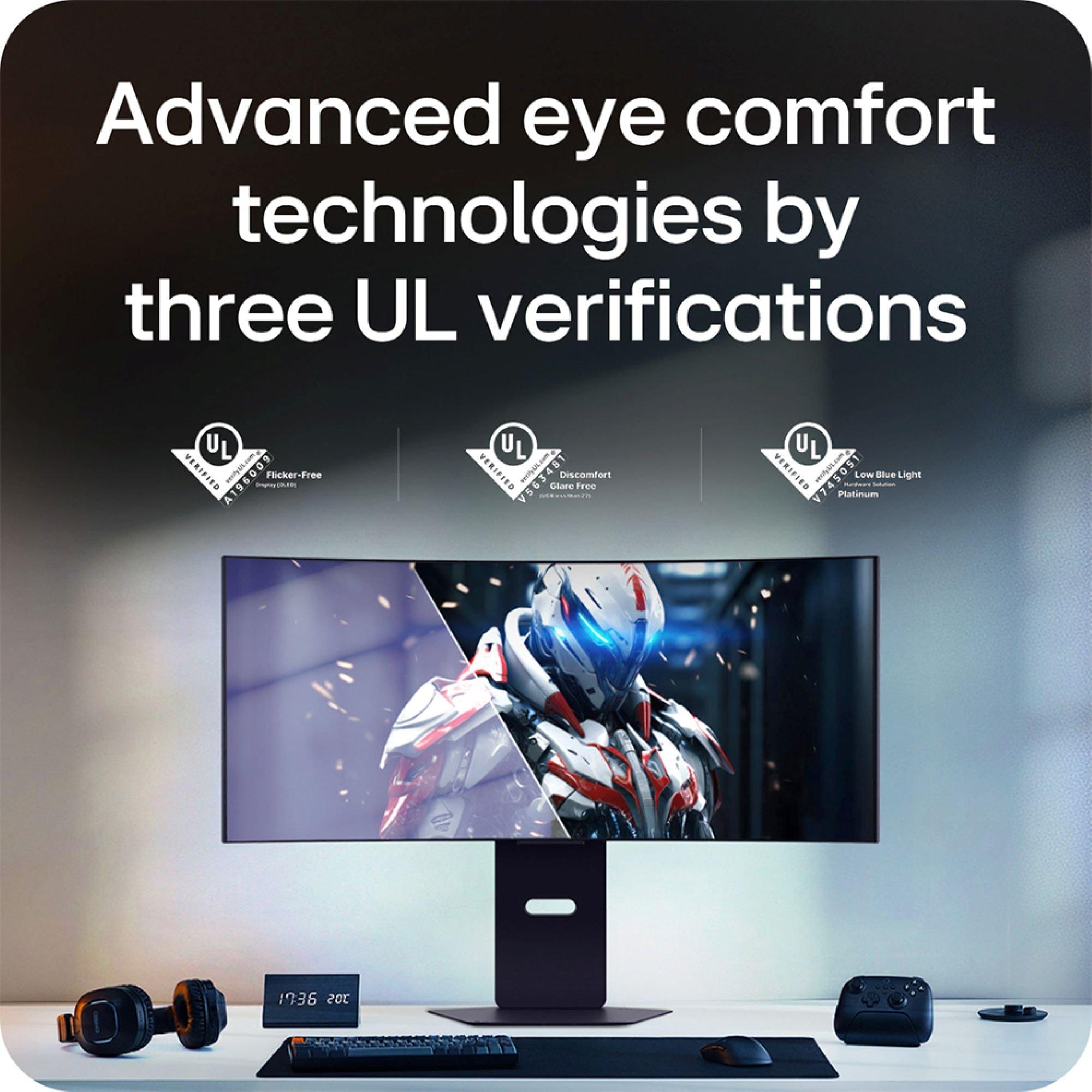Black - LG - LG 34GX900A-B 34 Inch UltraGear WQHD OLED 240Hz USB-C Curved Gaming Monitor - 16