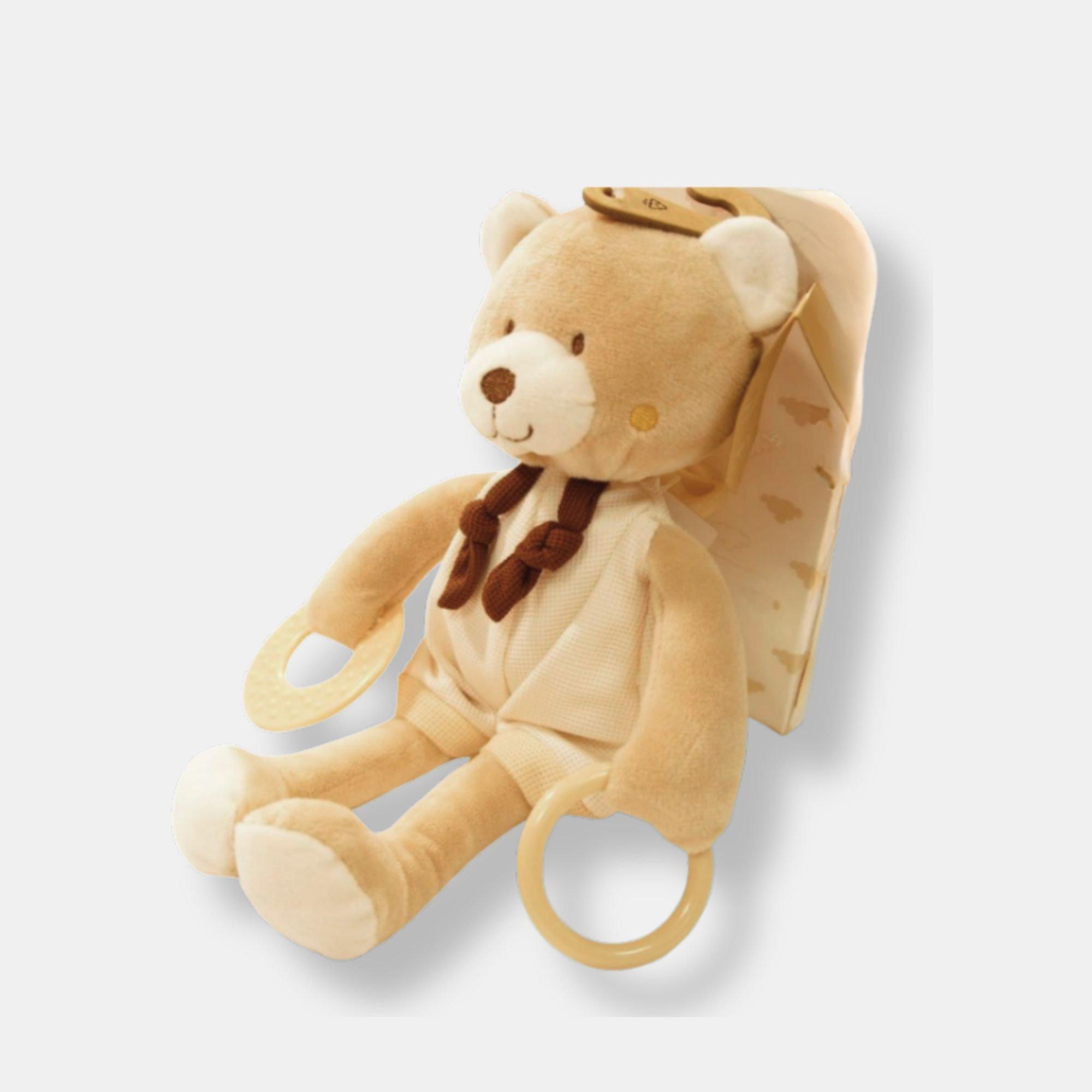 Taupe - Cute and Co - & Co Activity Bear with Large Clip Teether and Ring - 3