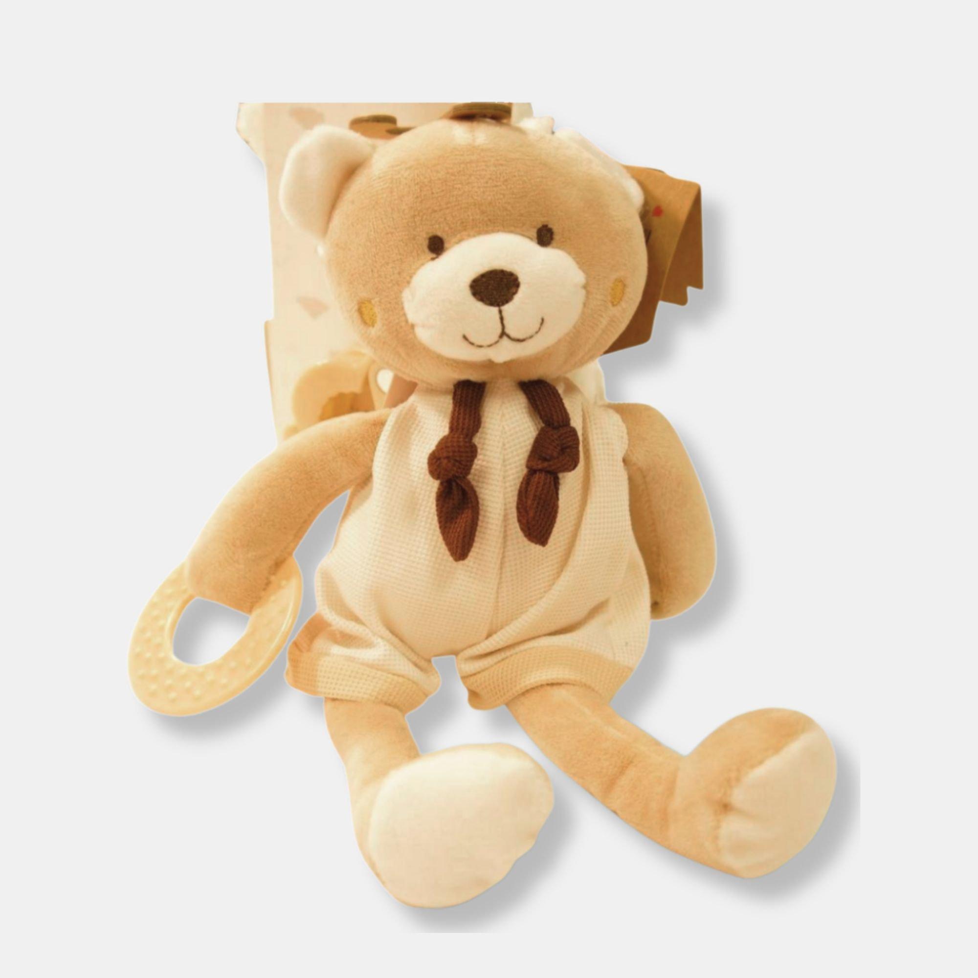 Taupe - Cute and Co - & Co Activity Bear with Large Clip Teether and Ring - 4