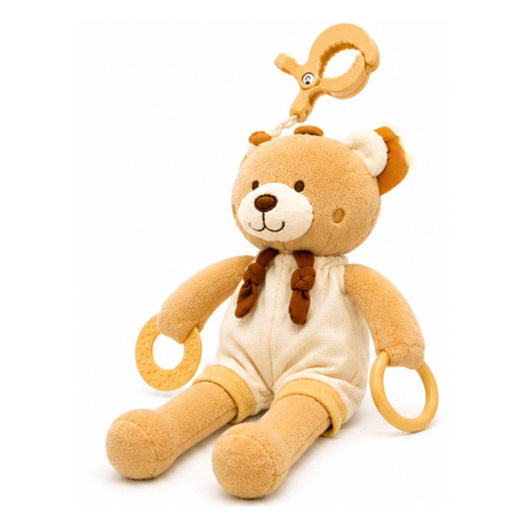 Taupe - Cute and Co - Cute & Co Activity Bear with Large Clip Teether and Ring - 5