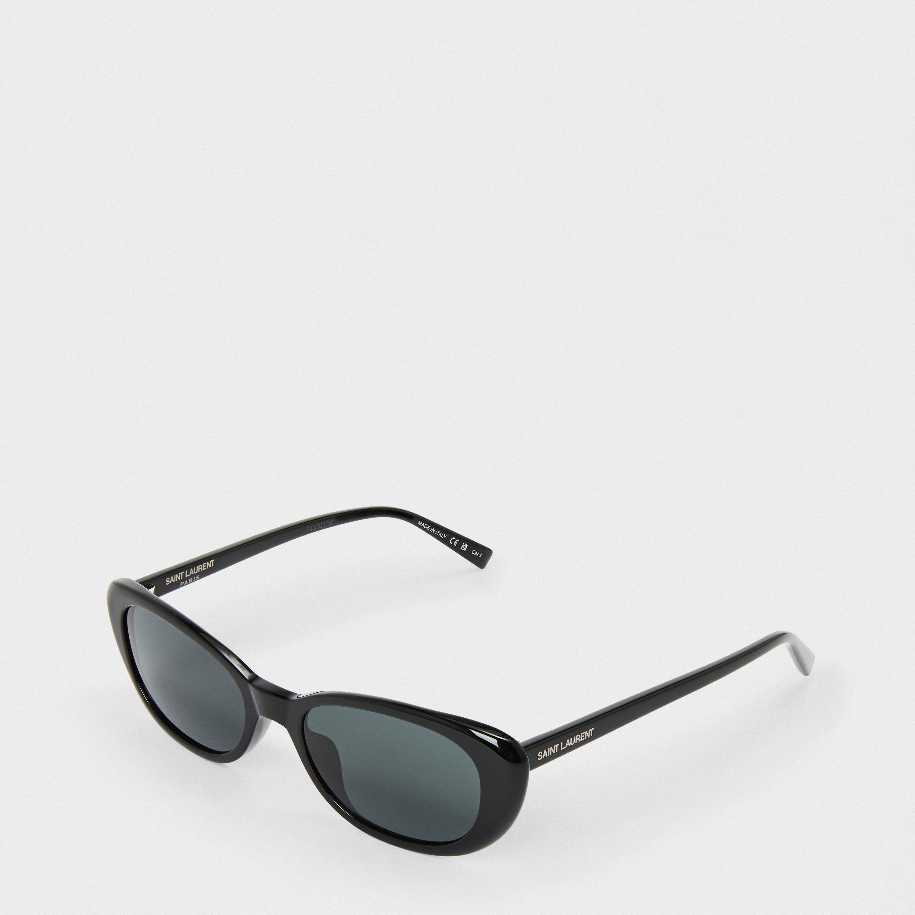 Black/Black - Saint Laurent - Women's Oval Sunglasses - 1
