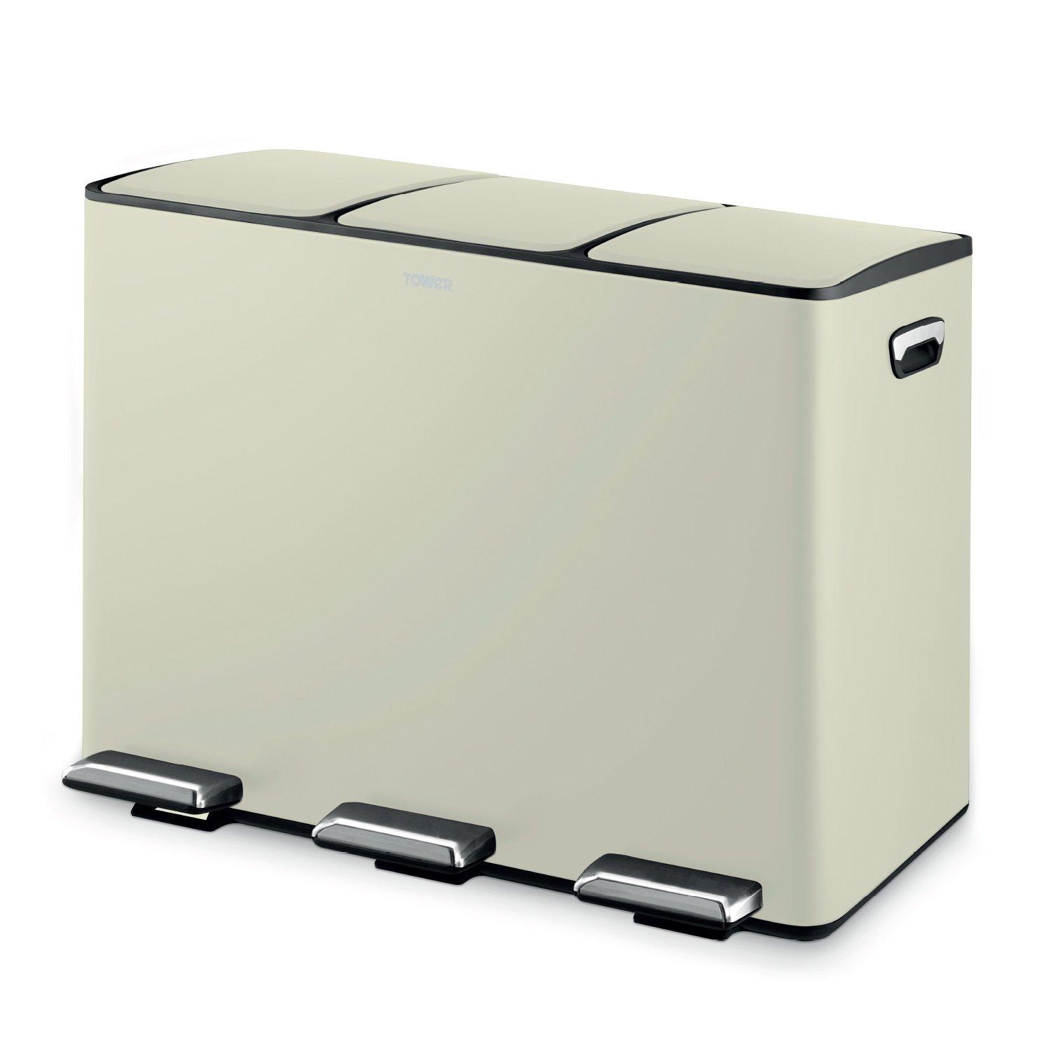 Tower Unisex Beige 45L Recycling Pedal Bin In - Image 5