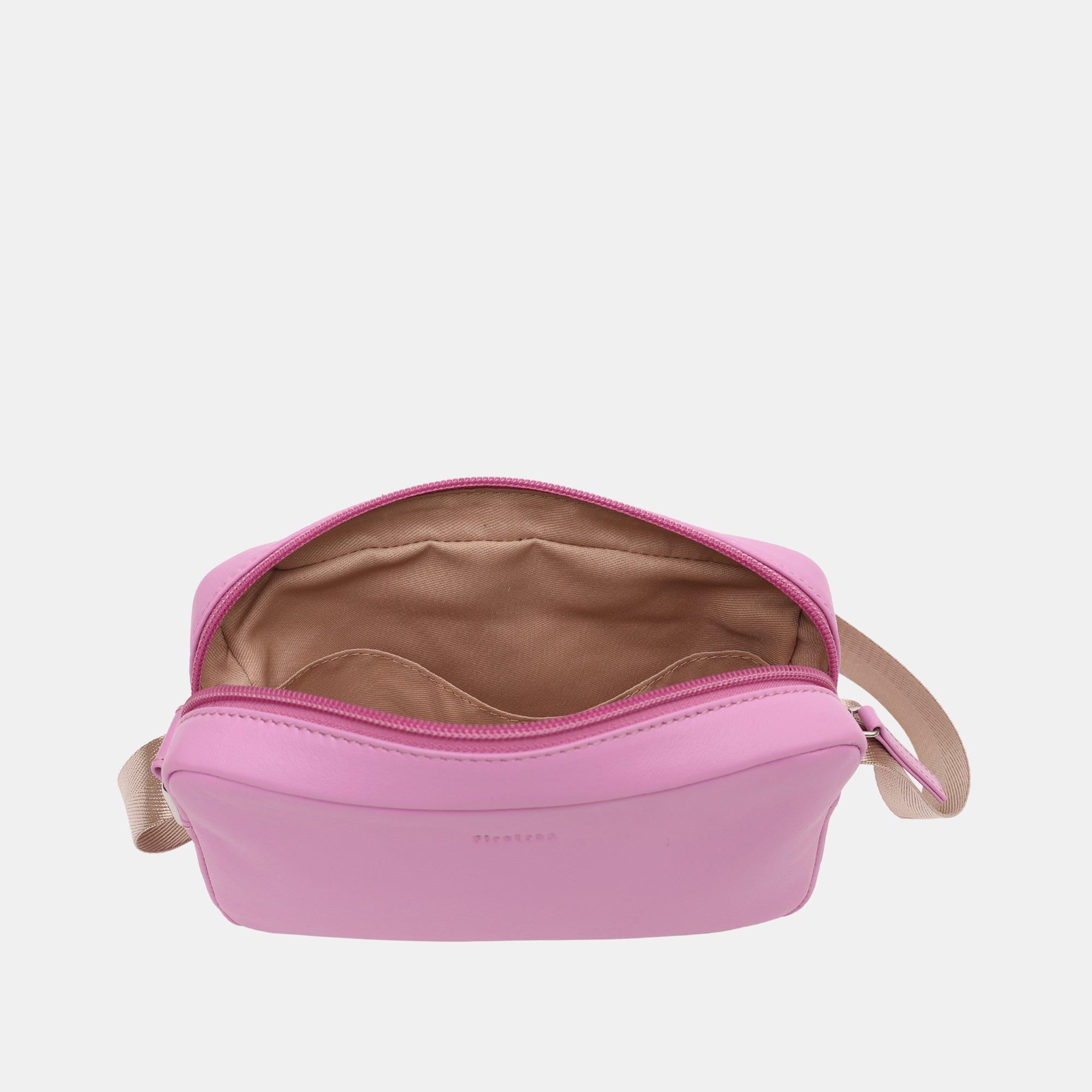 Rose clair - Firetrap - Women's Saddle Leather Crossbody Bag - 4