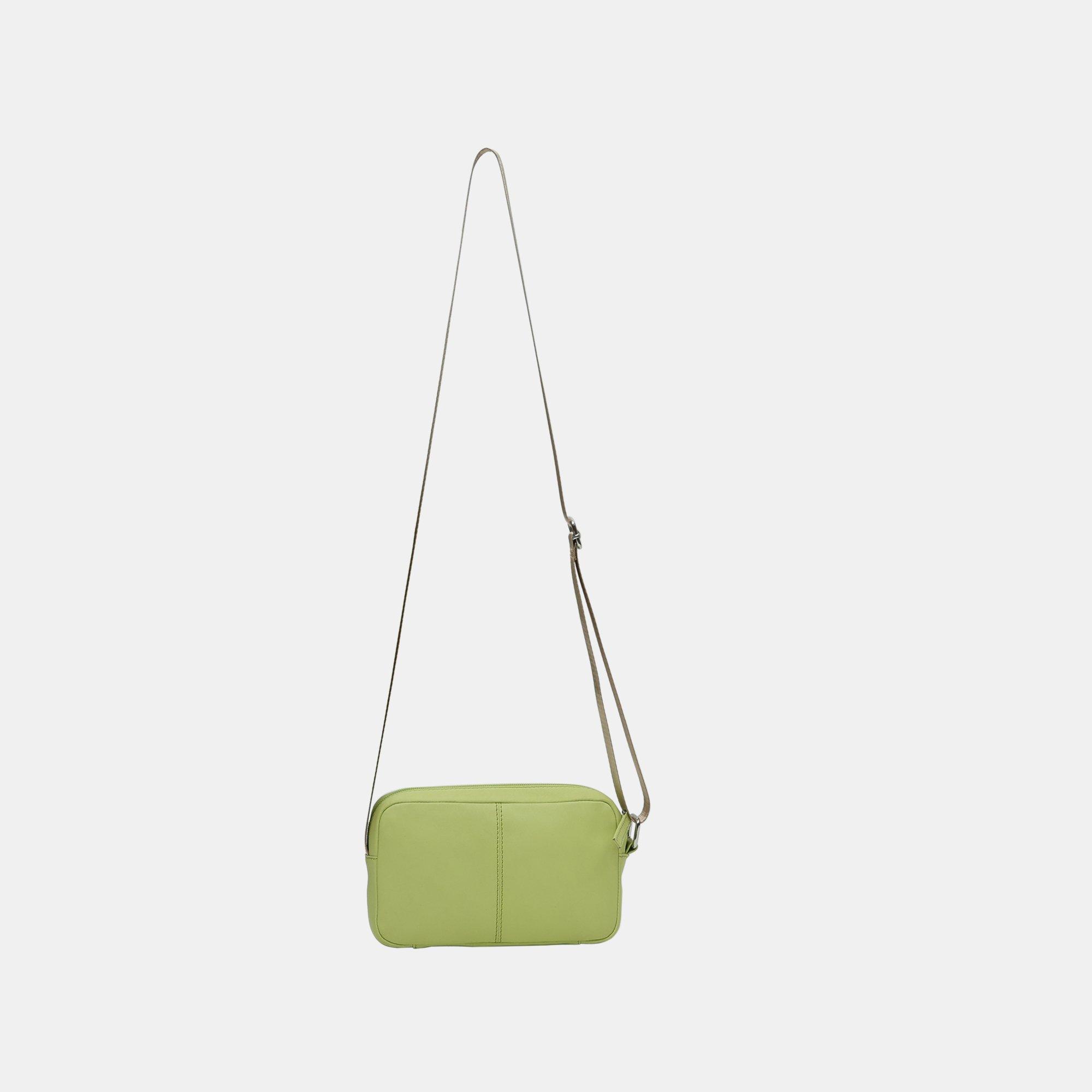 Vivid Yellow - Firetrap - Women's Saddle Leather Crossbody Bag - 3