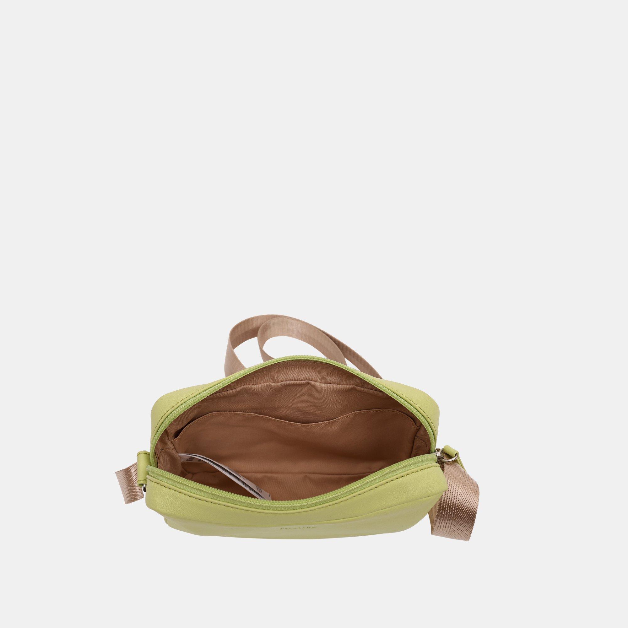 Vivid Yellow - Firetrap - Women's Saddle Leather Crossbody Bag - 4