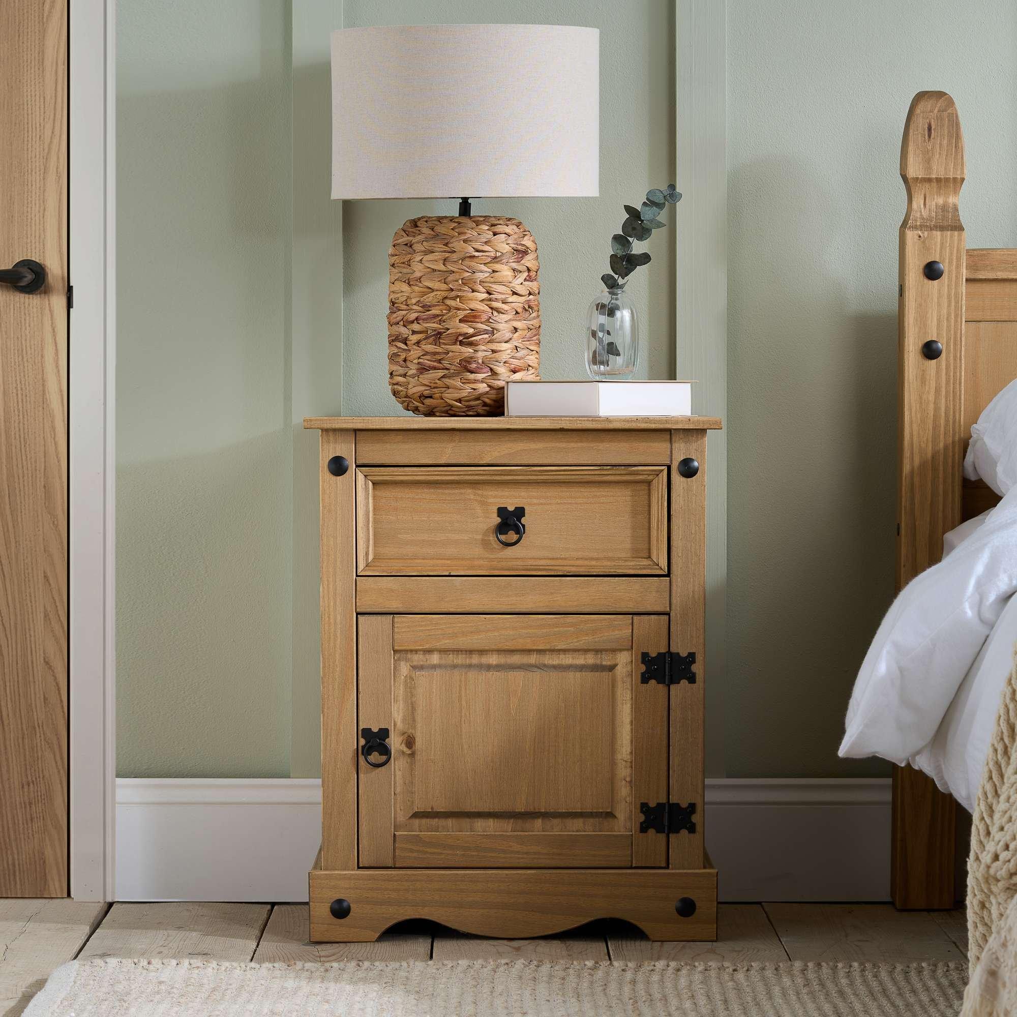 Brown - Birlea - Corona Large 3 Drawer Bedside - 1