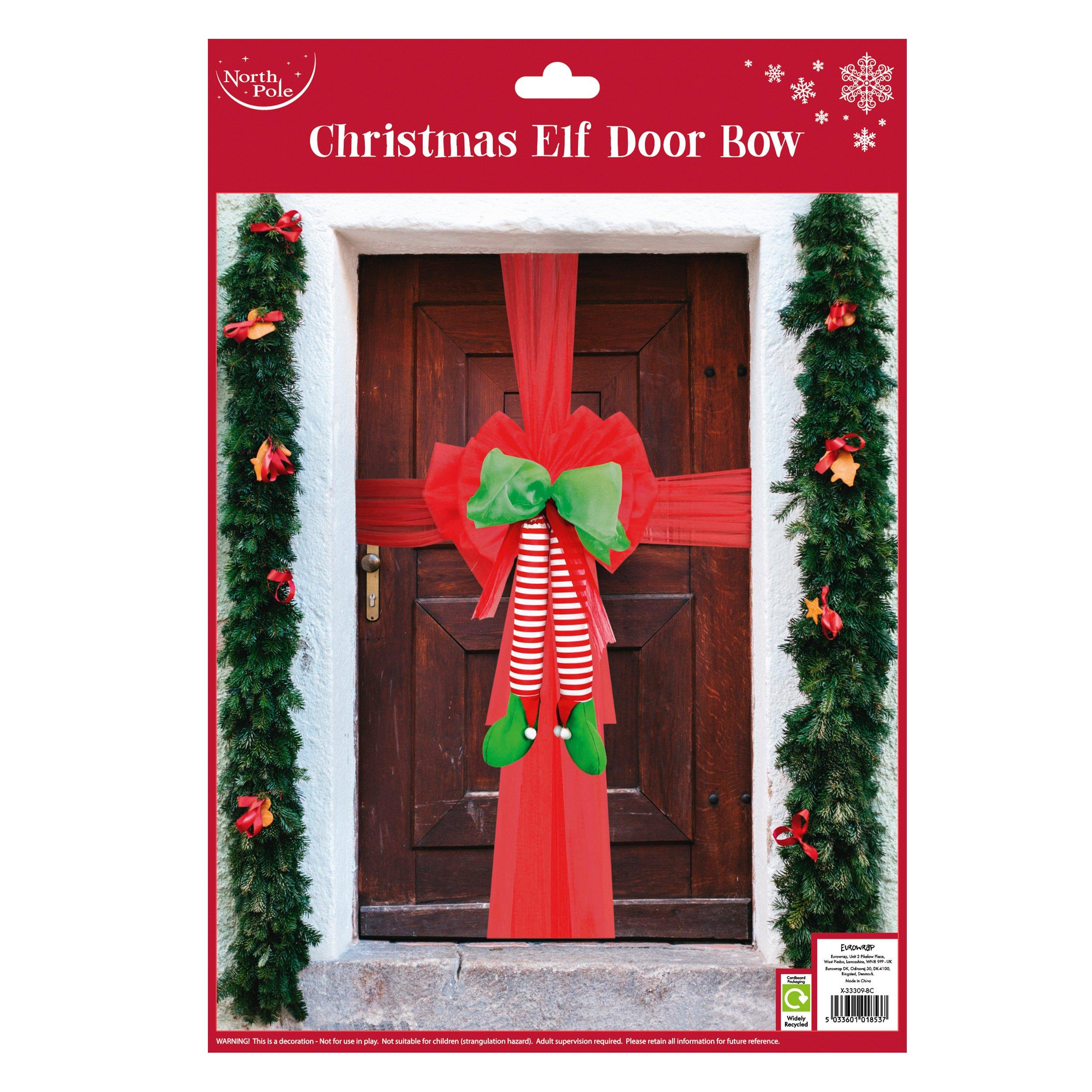Verde - The Spirit Of Christmas - Elf Door Bow Outdoor Christmas Decorations