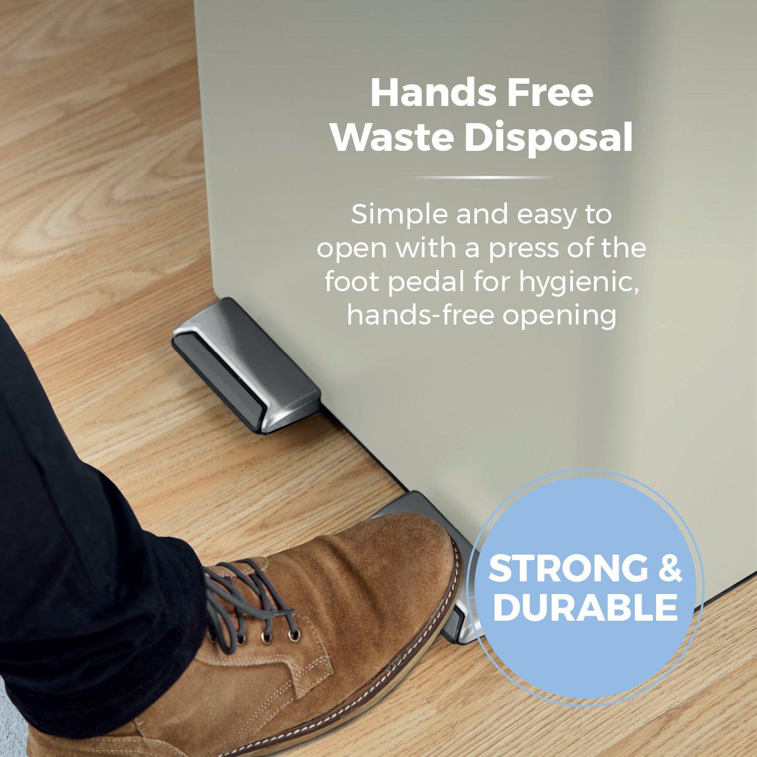 Cream - Tower - 60L Recycling Pedal Bin - 4