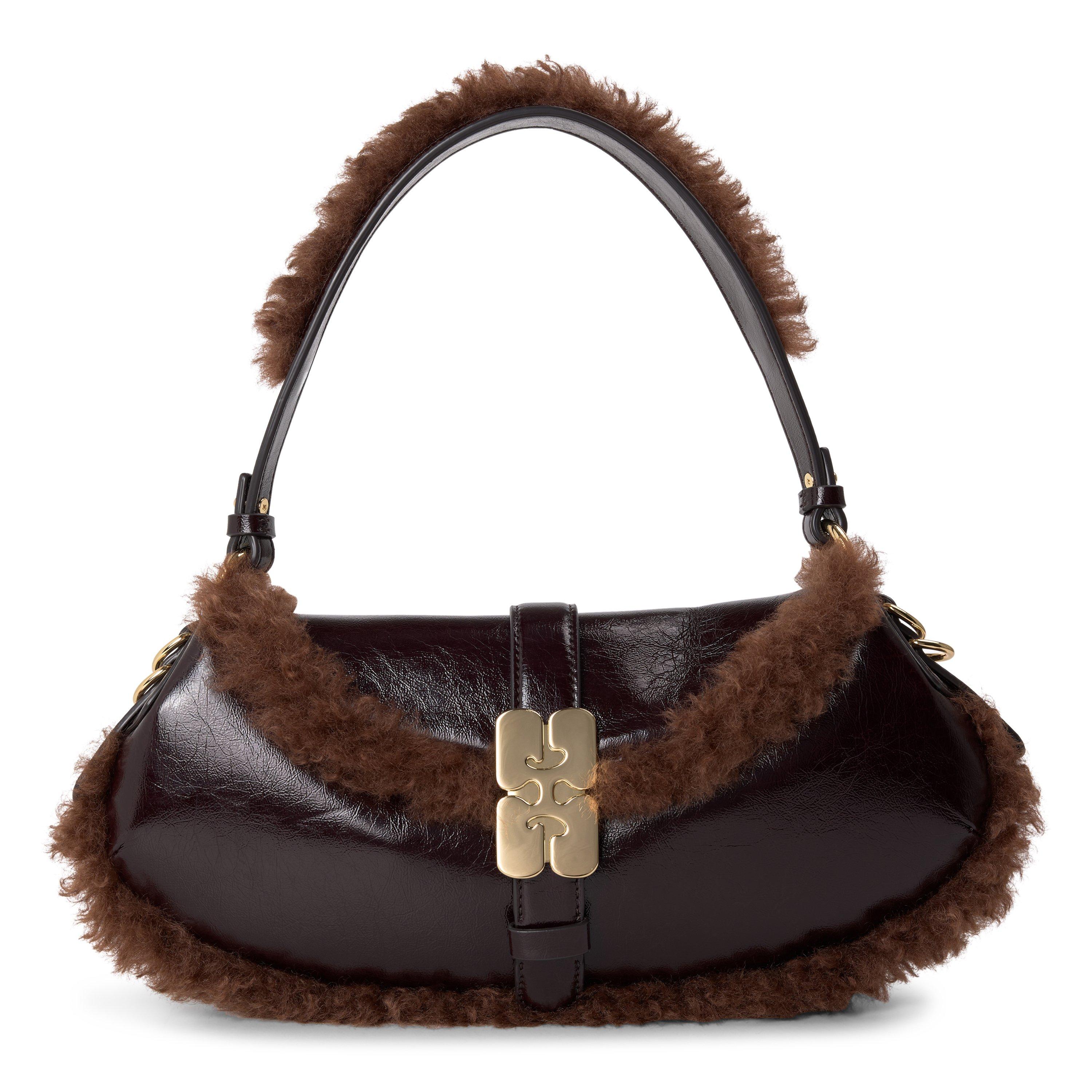 Demitasse - Ganni - Women's B-Kat Faux-Fur Top-Handle Bag - 1