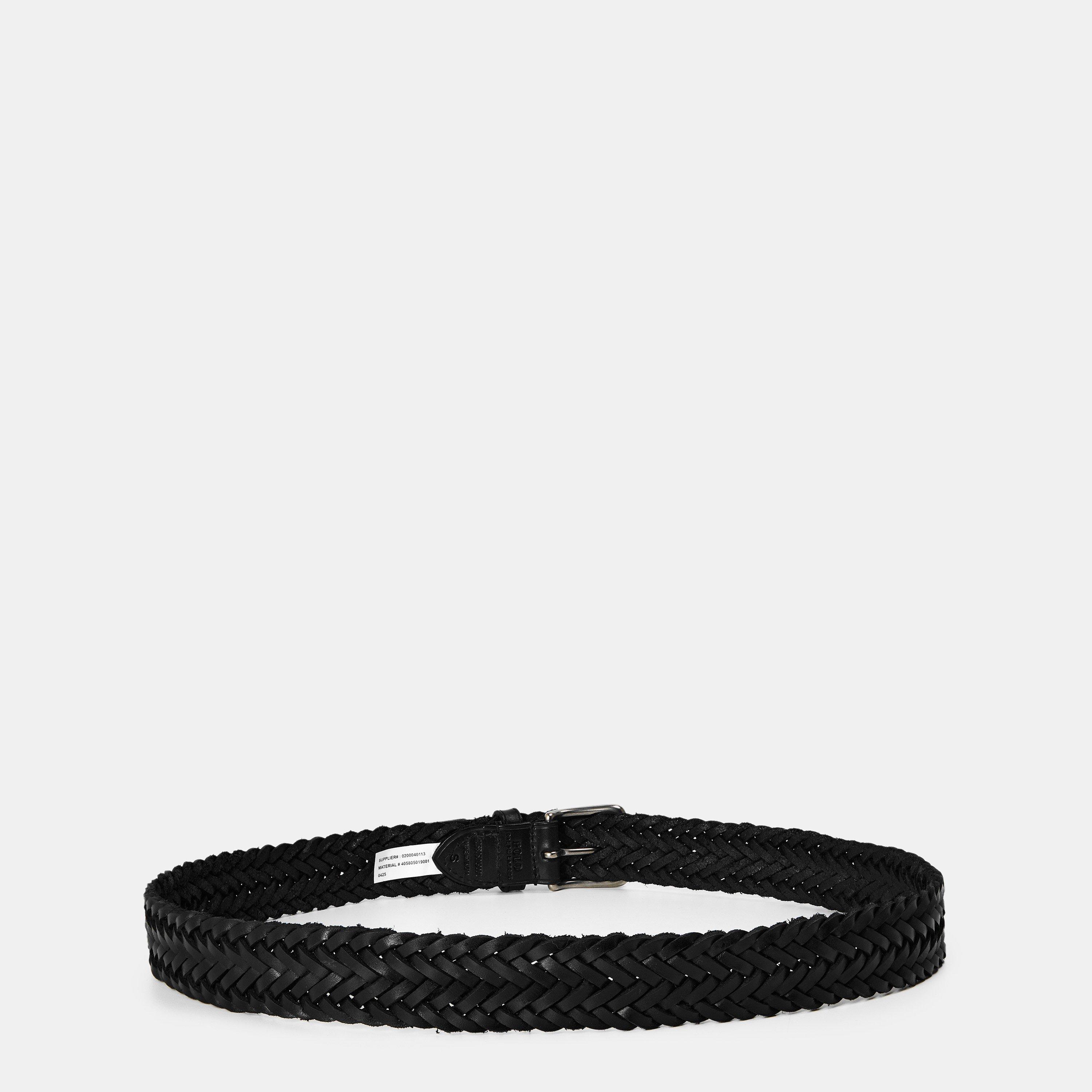 Black - Polo Ralph Lauren - Men's Smooth Weave Leather Belt - 2