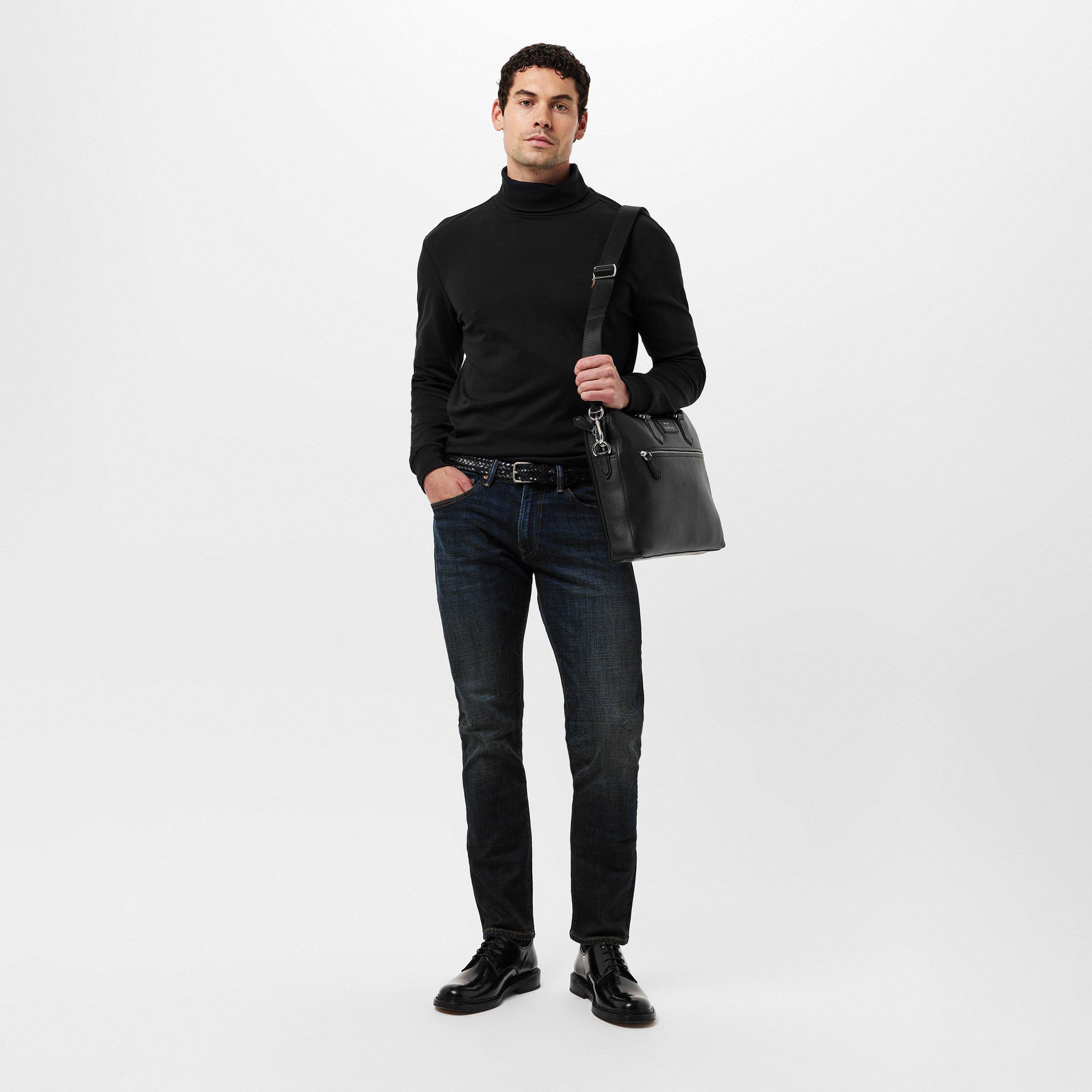 Black - Polo Ralph Lauren - Men's Smooth Weave Leather Belt - 5