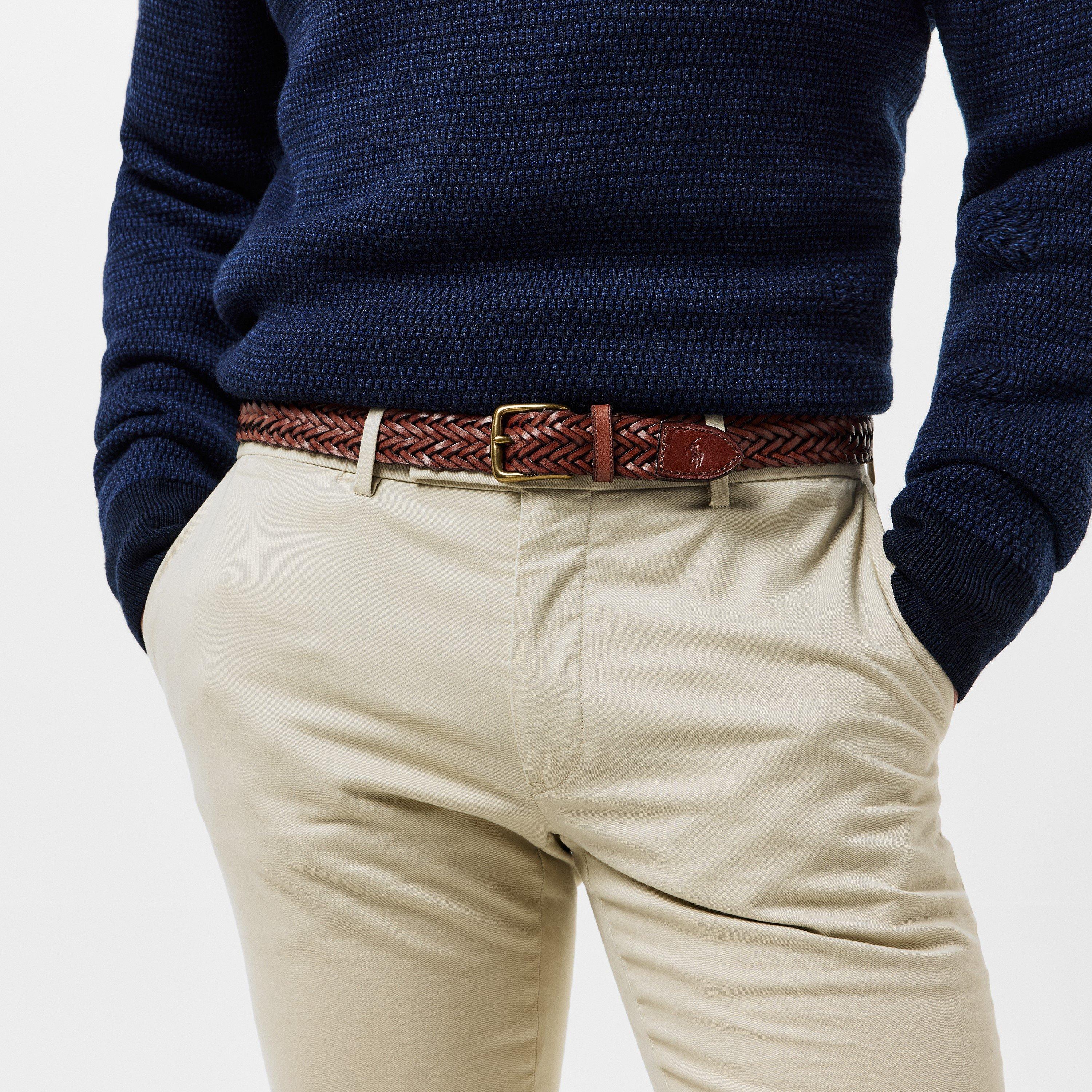 Polo Saddle - Polo Ralph Lauren - Men's Smooth Weave Leather Belt - 3